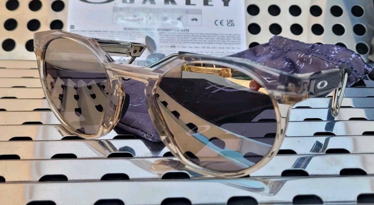 New Oakley HSTN Metal 9279-0552 Damian L. Sunglasses Grey Ink-Sepia/ Prizm Black