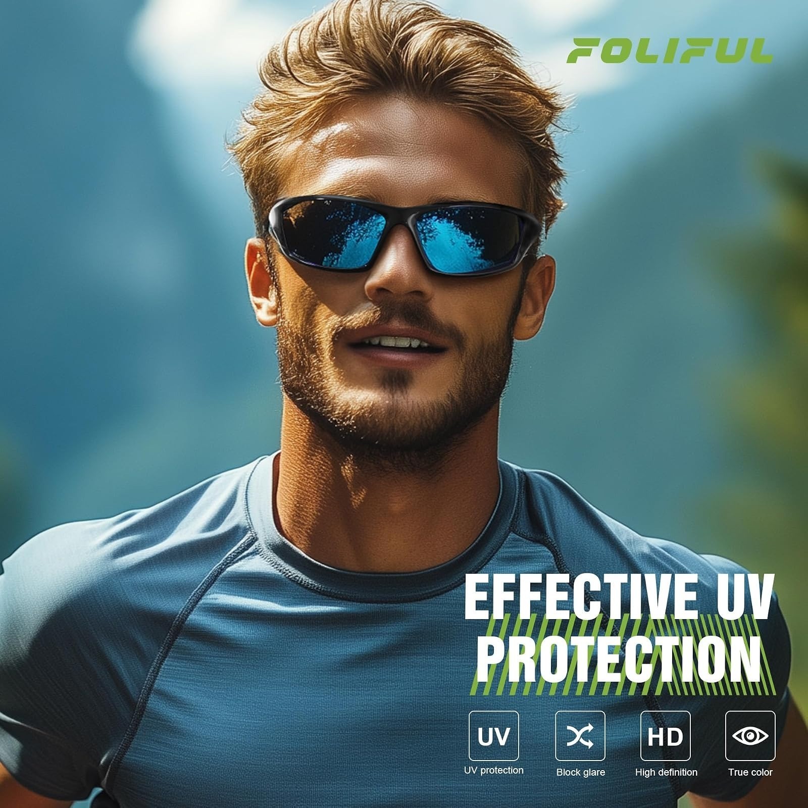 Polarized Sports Sunglasses 3-Pack Wrap Around UV Protection Men Women