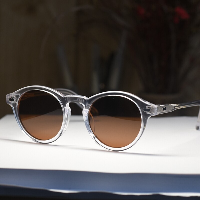 Round Brown sunglasses women men brown polarized sunglasses johnny depp glasses