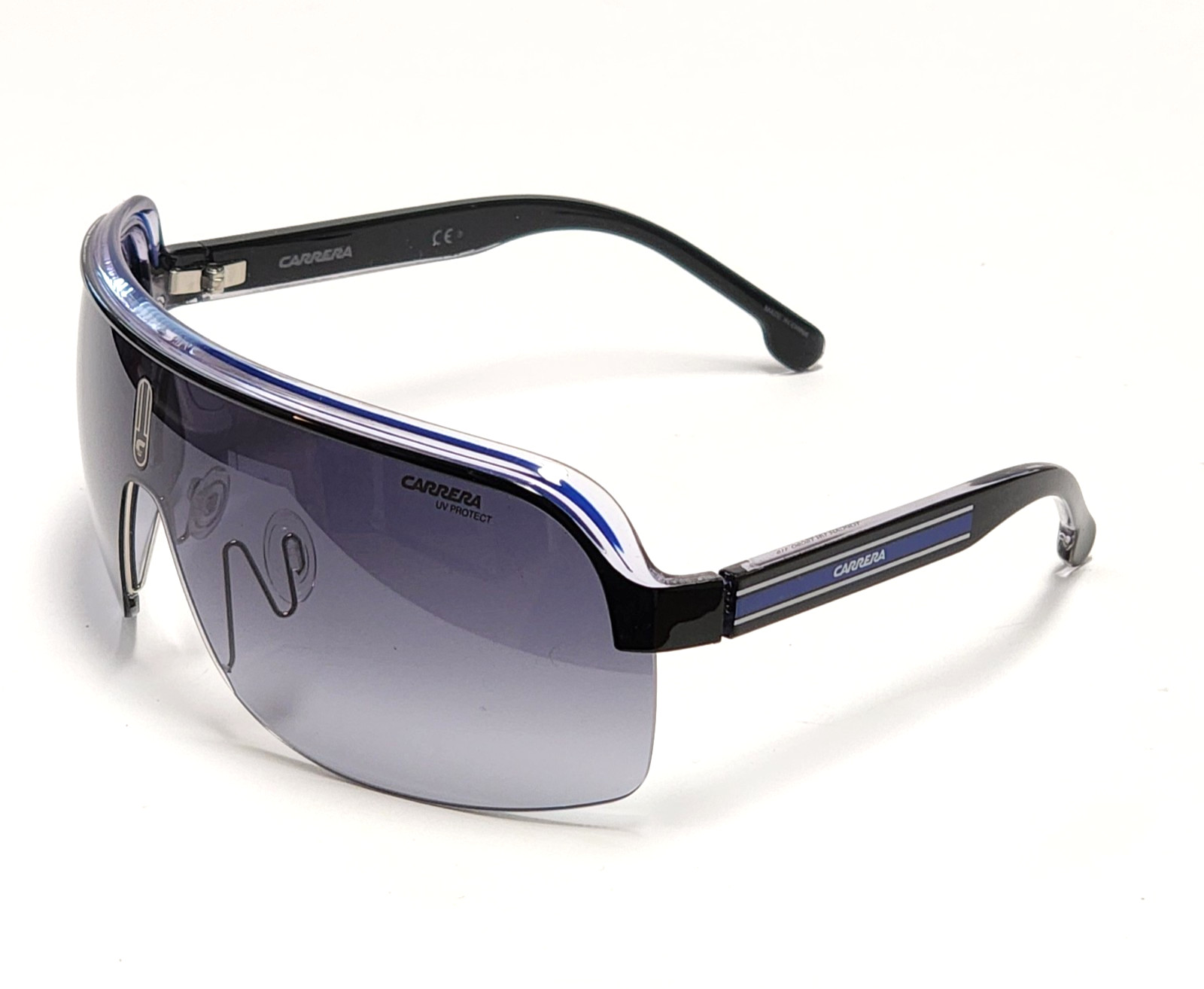 Carrera Black Topcar Blue Full Face Wrap Around Sunglasses Lightweight 1/N T5C90