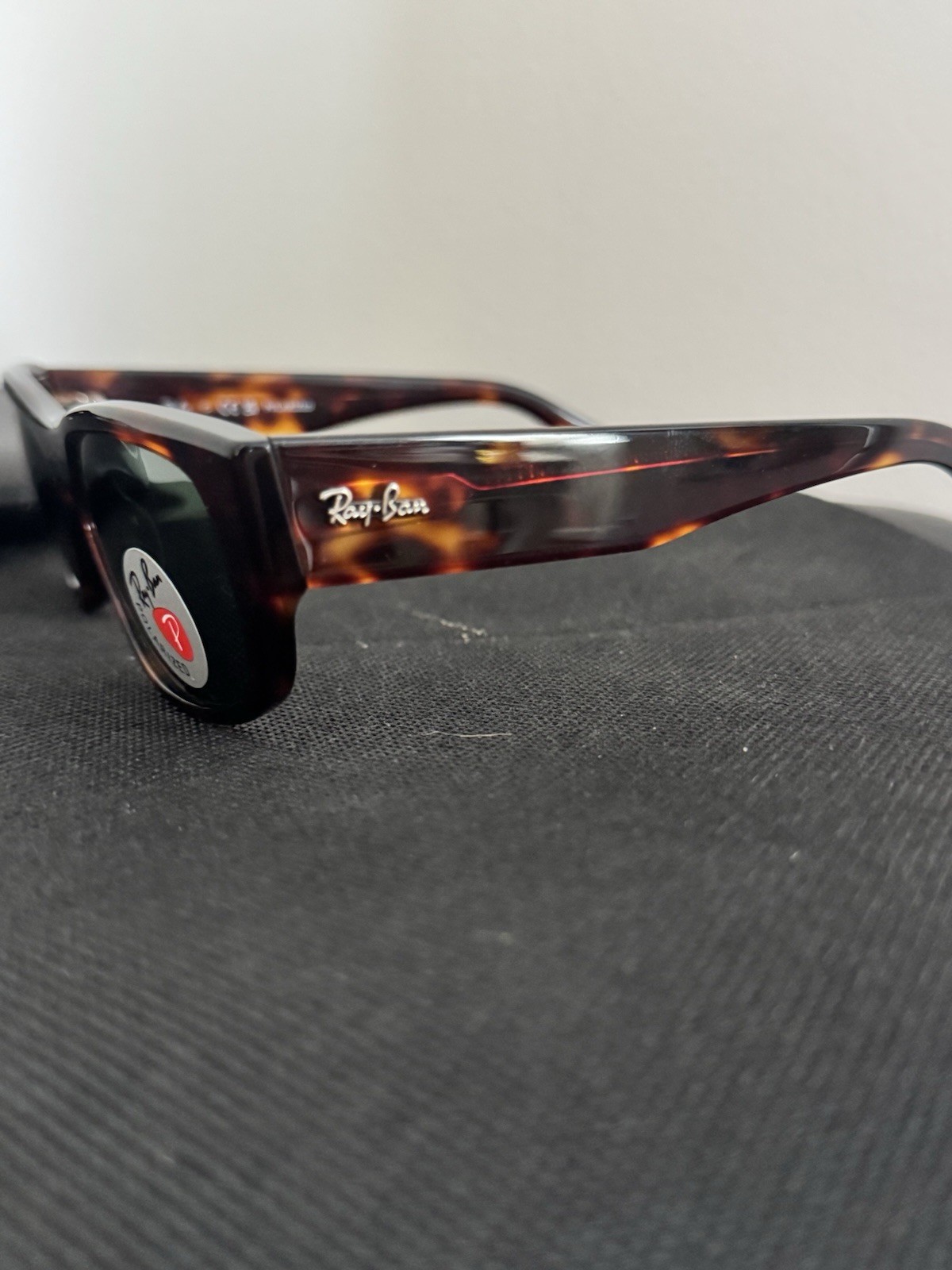 Ray-Ban RB8227 Men’s Rectangle Polarized Sunglasses Tortoise Brown Green