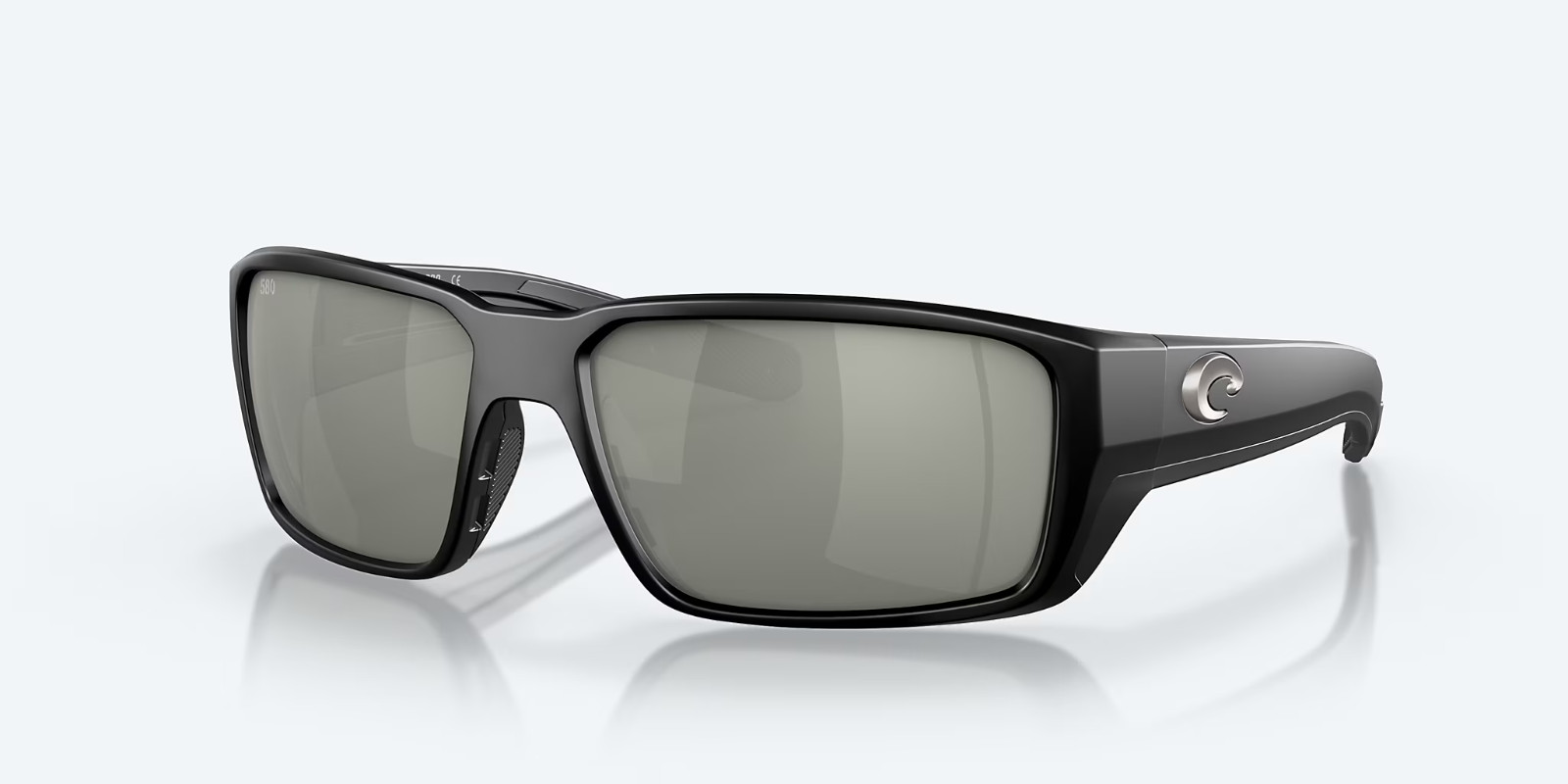 Costa Del Mar Fantail PRO Black / Gray Silver POLARIZED Glass Sunglasses 580G