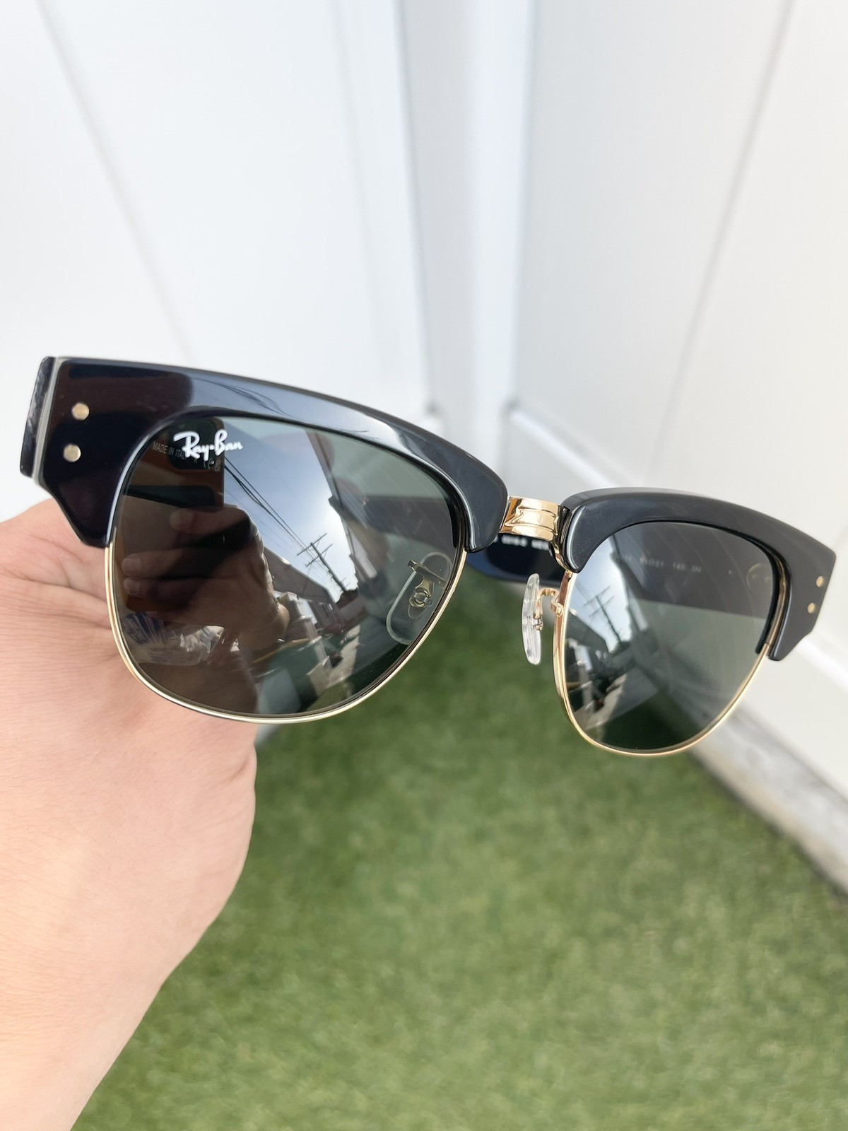 NWT Authentic Ray Ban Mega Clubmaster RB0316S 0316 Black G15 Lenses Size 53/21
