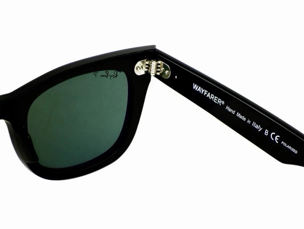 Ray-Ban Sunglasses RB2140 Original Wayfarer Black Frame Green Lenses 50mm Unisex