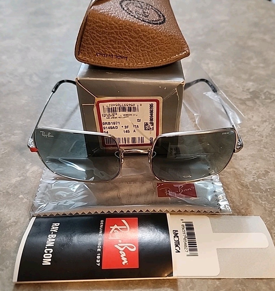 🔥 NEW AUTHENTIC RAY BAN SQUARE RB 1971 9149/AD SUNGLASSES SIZE:54-19-145