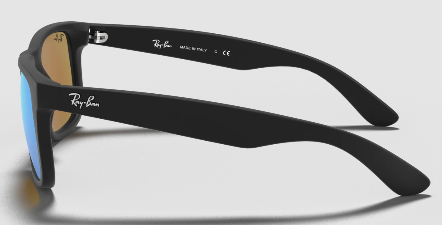 Ray-Ban Justin Color Mix Matte Rubber Black, Blue Mirror Lens RB4165 622/55 51