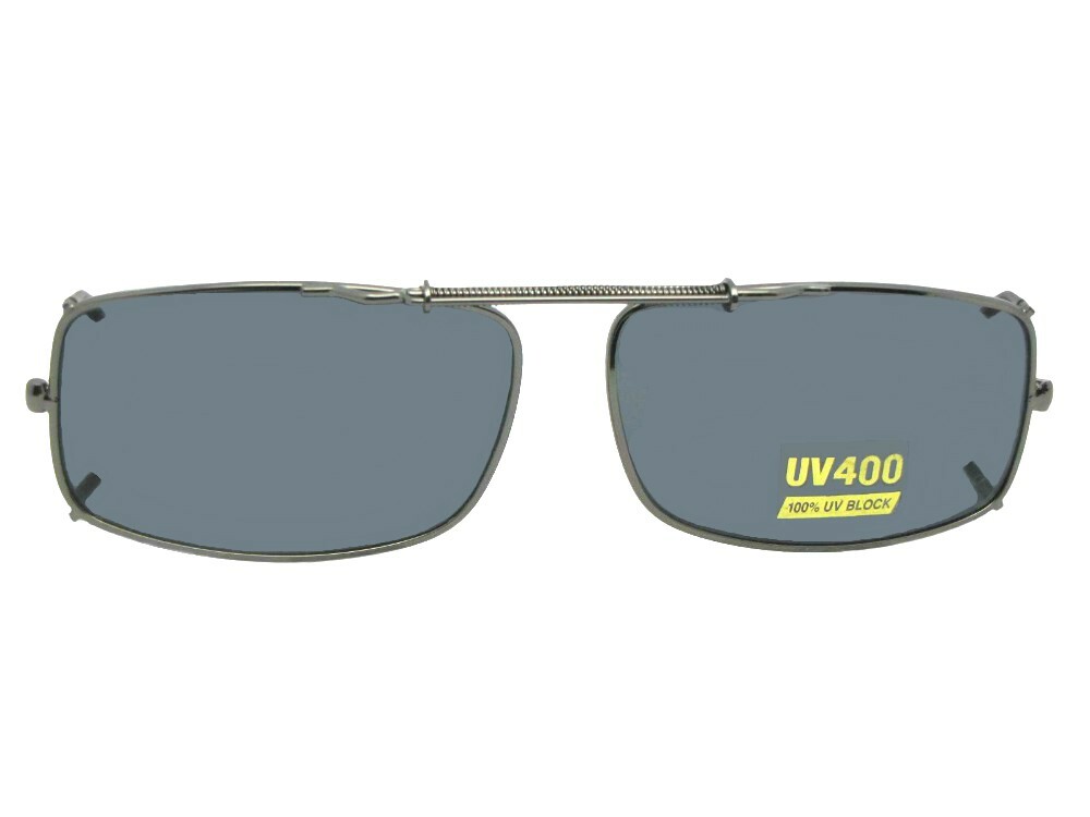 Slim Rectangle Shape NON Polarized Clip-on Sunglasses