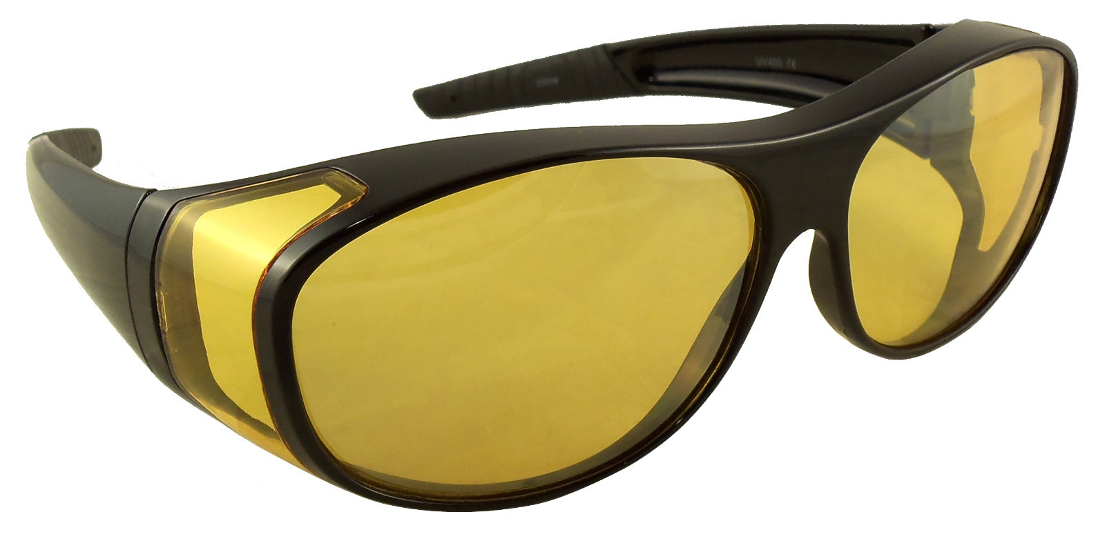 Night Driving Fit Over Glasses Yellow Lens Wear Over Cover Anti Glare Sunglasses