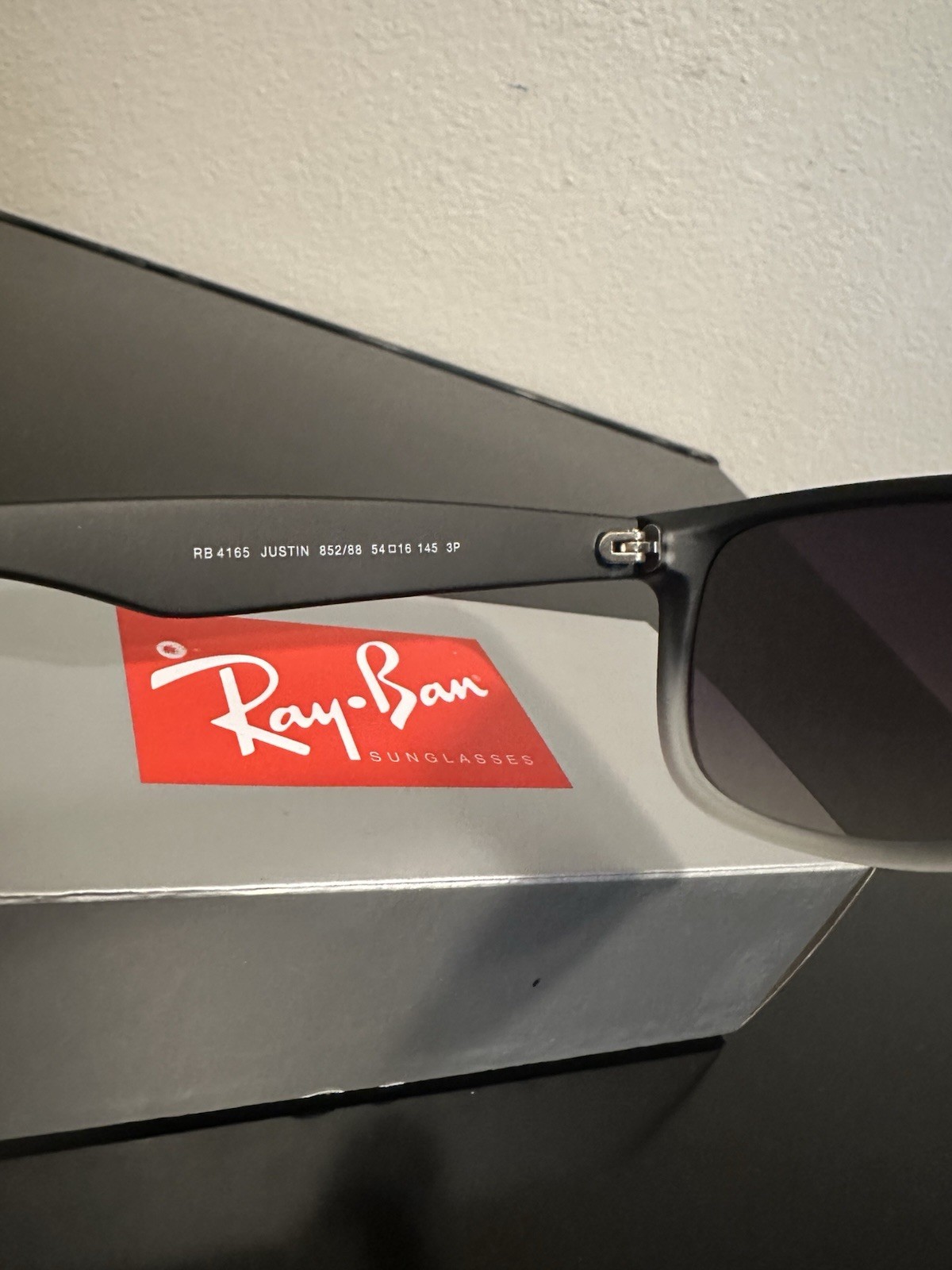 Ray Ban RB4165 852/88 Justin Matte Grey 54mm Mirror Gradient Polarized Sunglasse