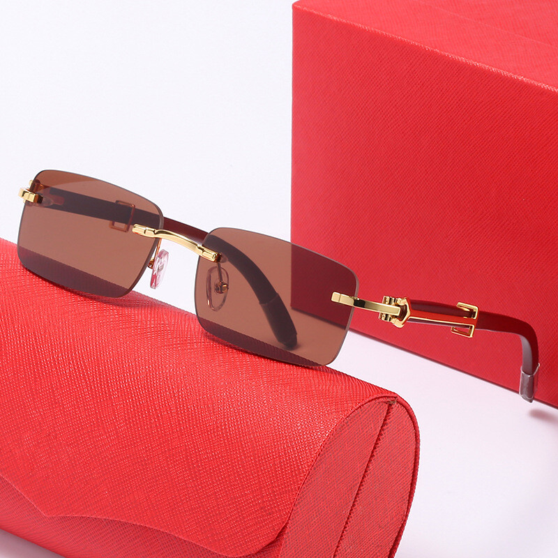 New Men Women Retro Vintage Designer Fashion Sunglasses Wood Gold none Frame 80s