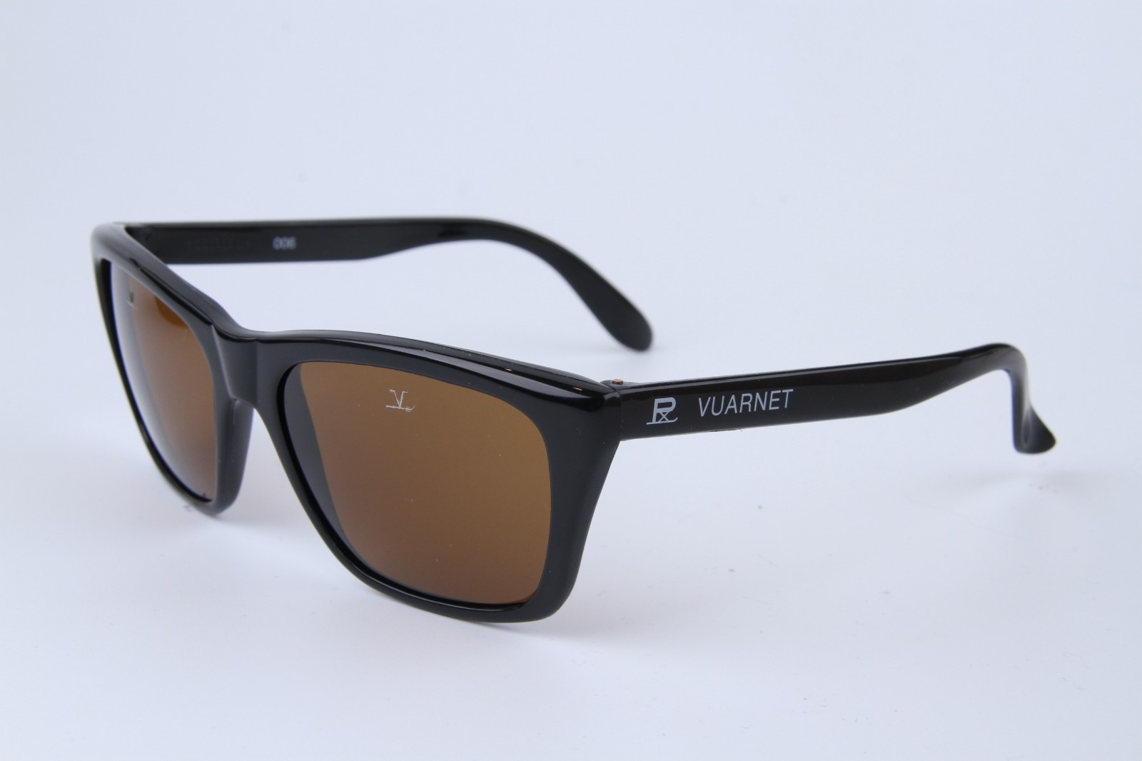 Vintage Vuarnet 006 Large Black Sunglasses PX2000 Mineral Light Brown