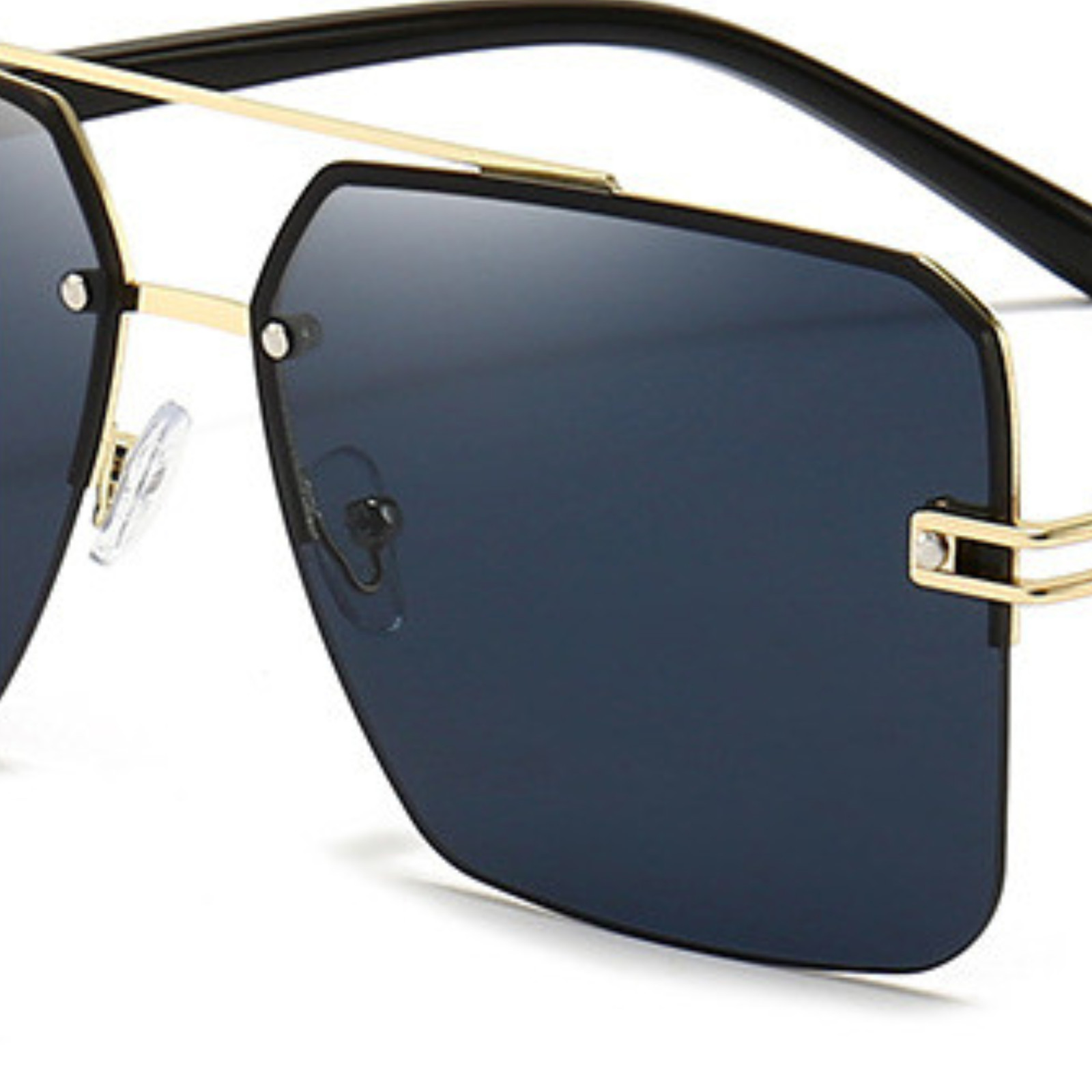 Men’s Sunglasses Designer Square Classic Gold Frame Shades Metal Fashion Hip Hop