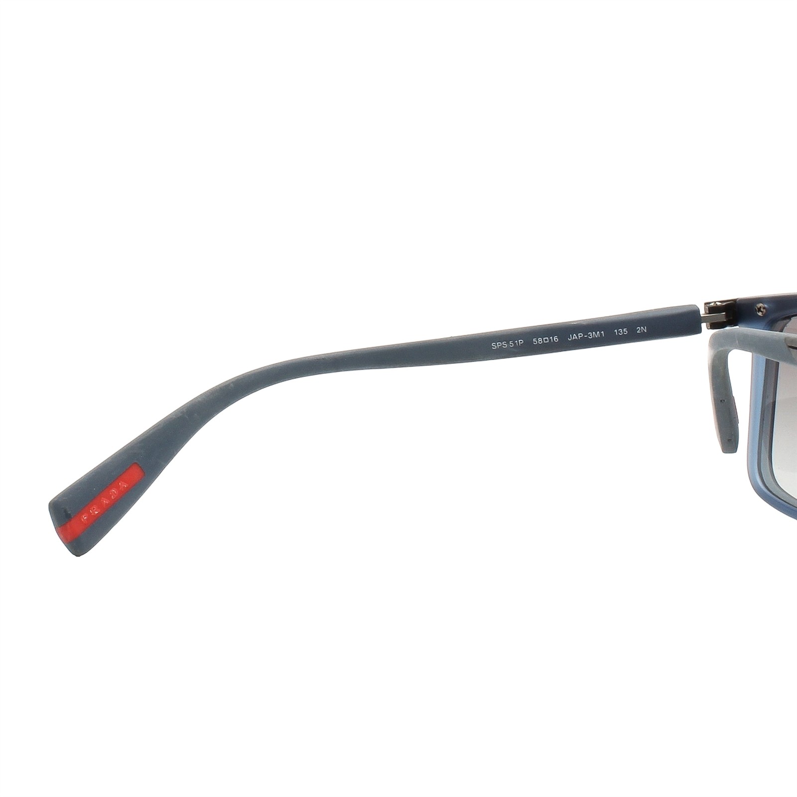 Prada SPR 51P JAP-3M1 Sunglasses Black Rubber on Transparent Matte Blue – READ