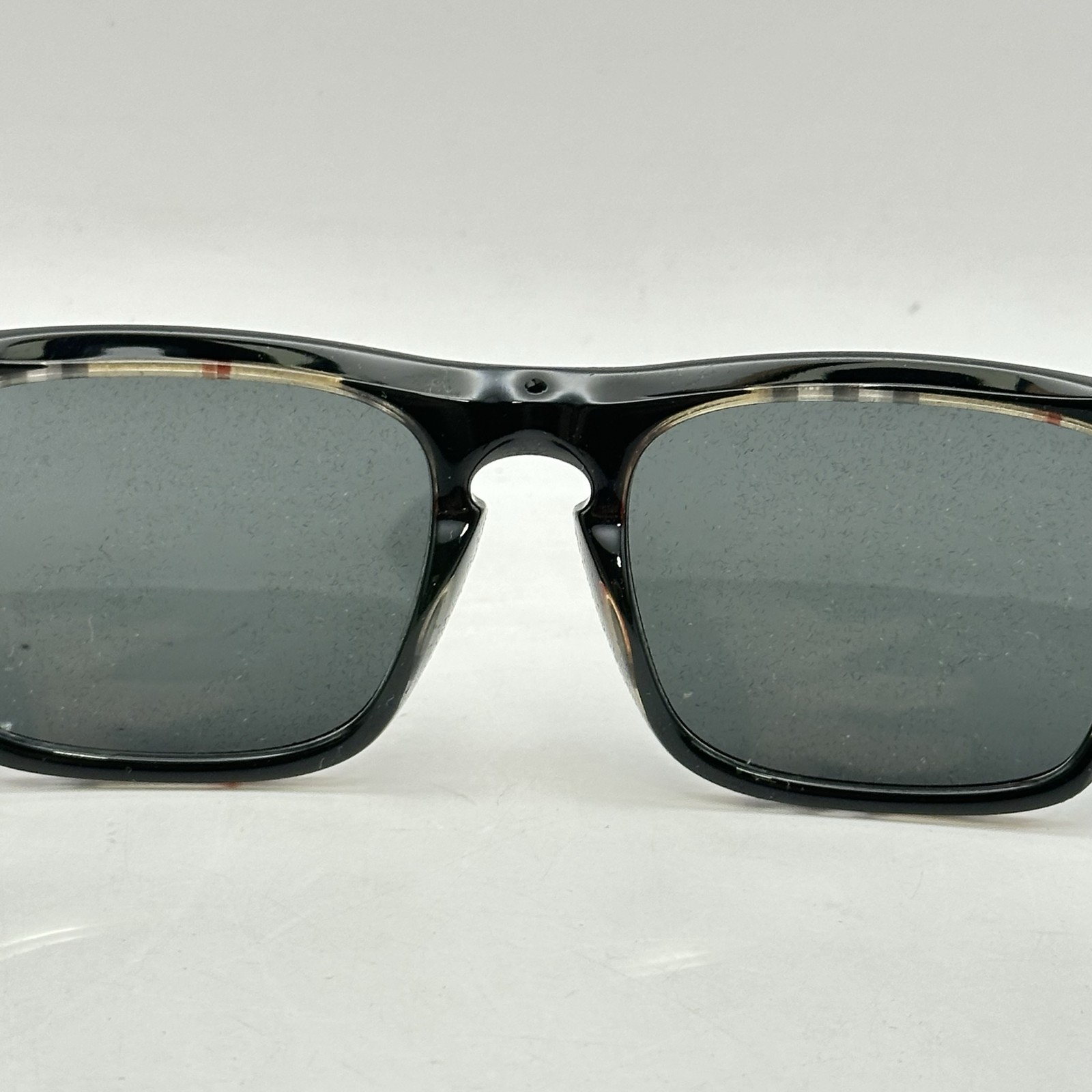 Burberry Mens Square Thick Acetate Full Rim Sunglasses BE4434 Black On Check