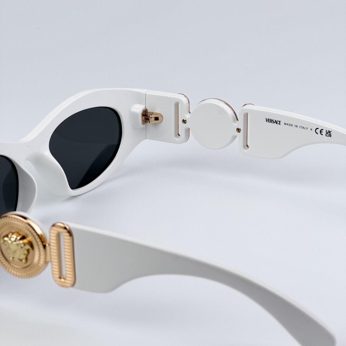Versace Men AUTHENTIC Sunglasses White Dark Grey Oval VE4480U 314/87 BRAND NEW