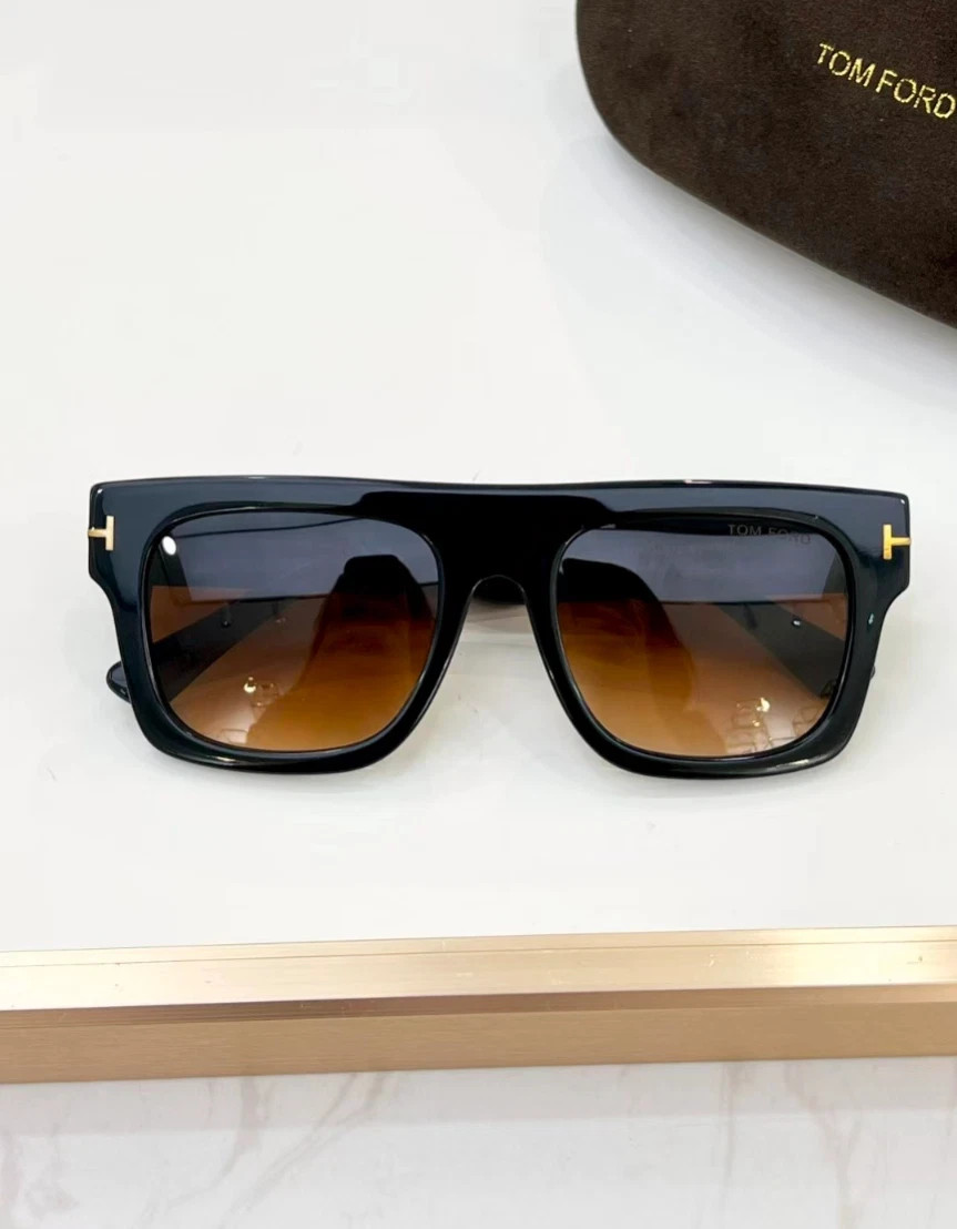 Tom Ford Fausto Sunglasses FT0711 Black/Brown 53-20-145mm With Case New