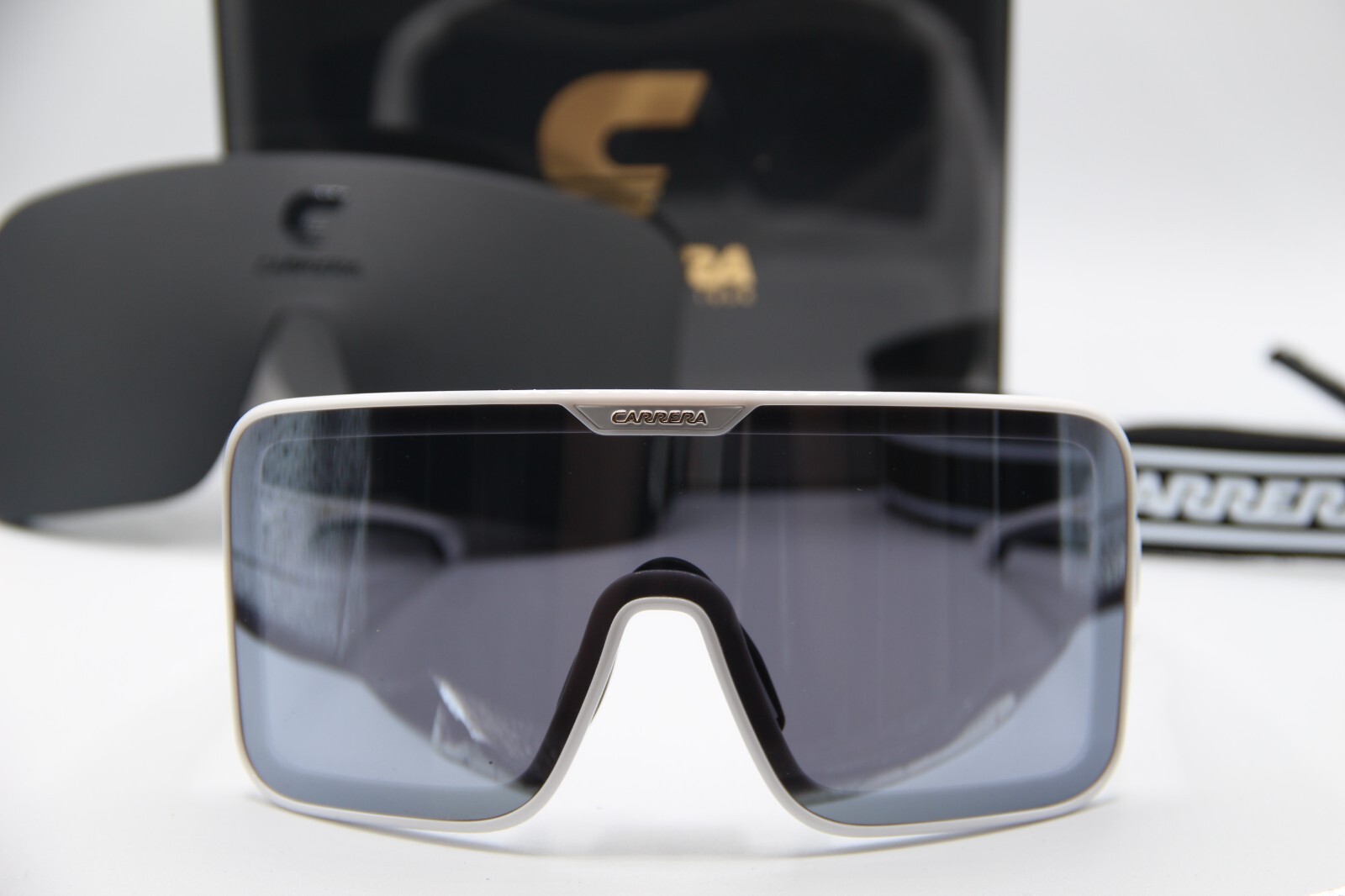NEW CARRERA FLAGLAB 15 VK6T4 WHITE BLACK AUTHENTIC SUNGLASSES W/CASE 99-01