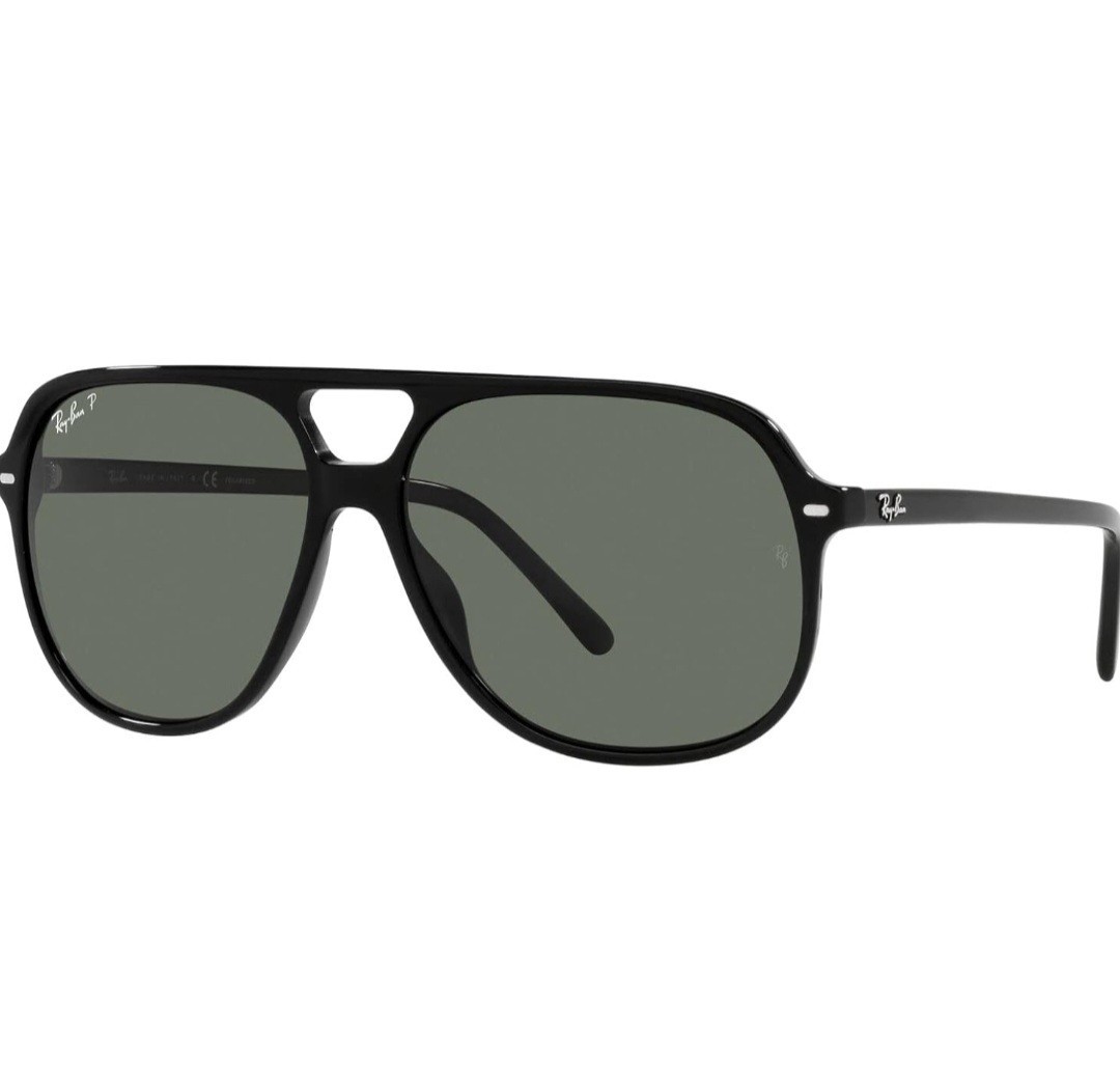 Polarized Sunglasses 2198 Black Frame Green 57mm