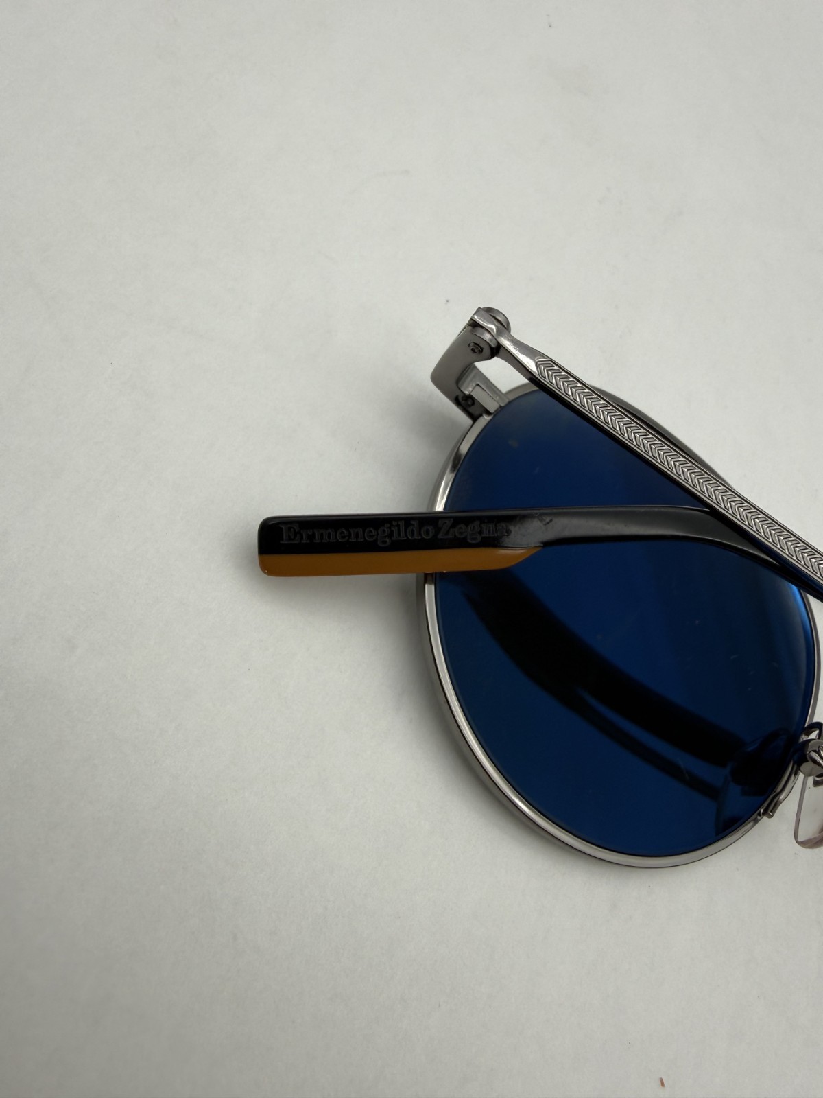 Ermenegildo Zegna Sunglasses EZ0114 08C Shiny Silver/Gray 50-19-145 No Case