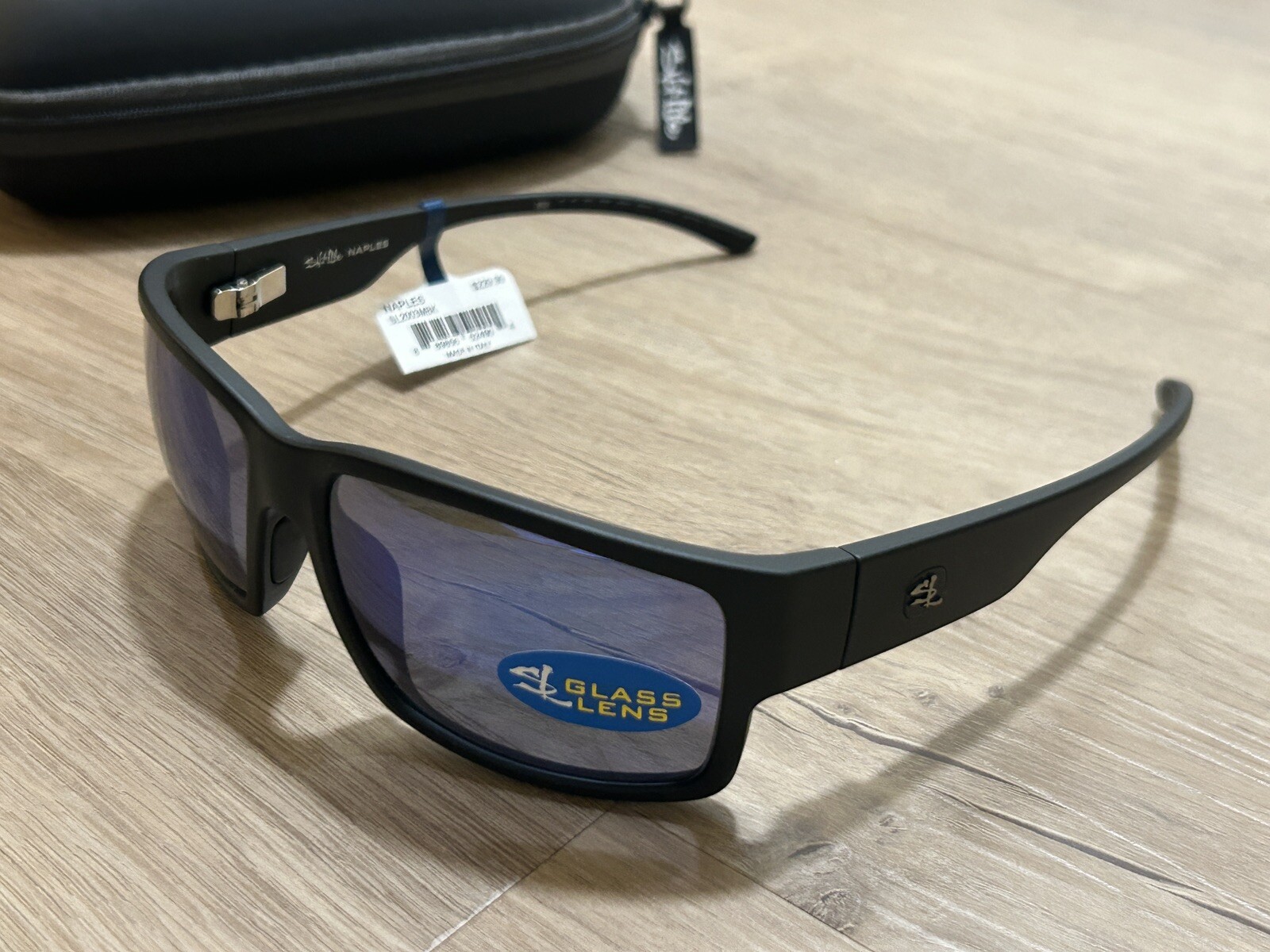 Salt Life Naples Matte Black Mirror Blue Glass Lens $229 Live Salty Saltlife NWT