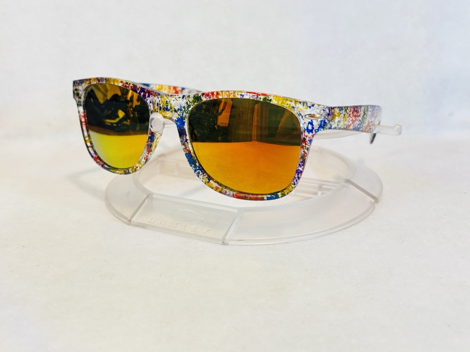 Custom PixelVivid Rainbow Metallic Marble Sunglasses with Gold Mirror Lenses