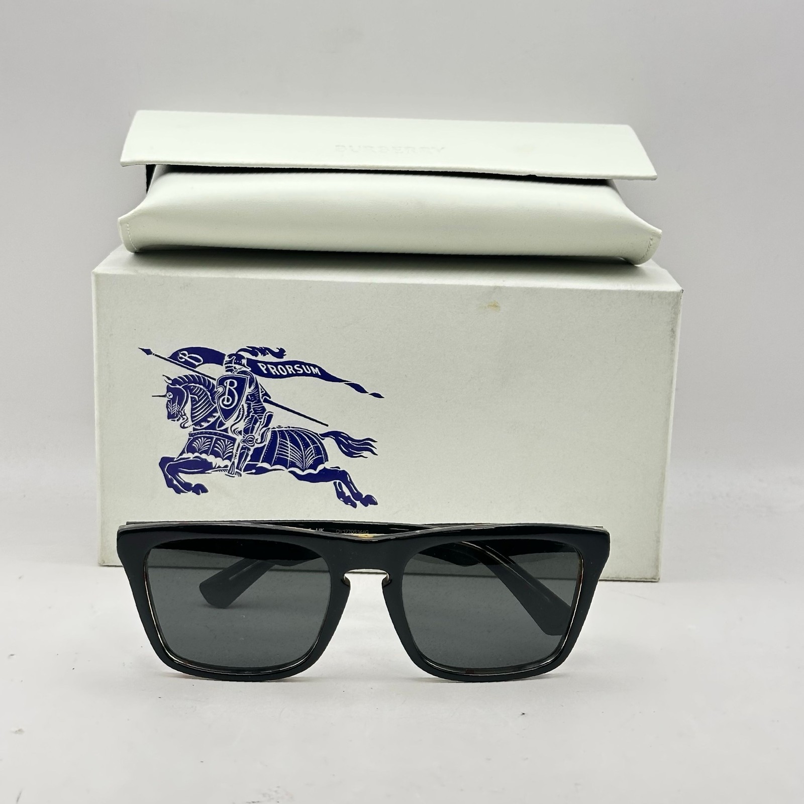 Burberry Mens Square Thick Acetate Full Rim Sunglasses BE4434 Black On Check