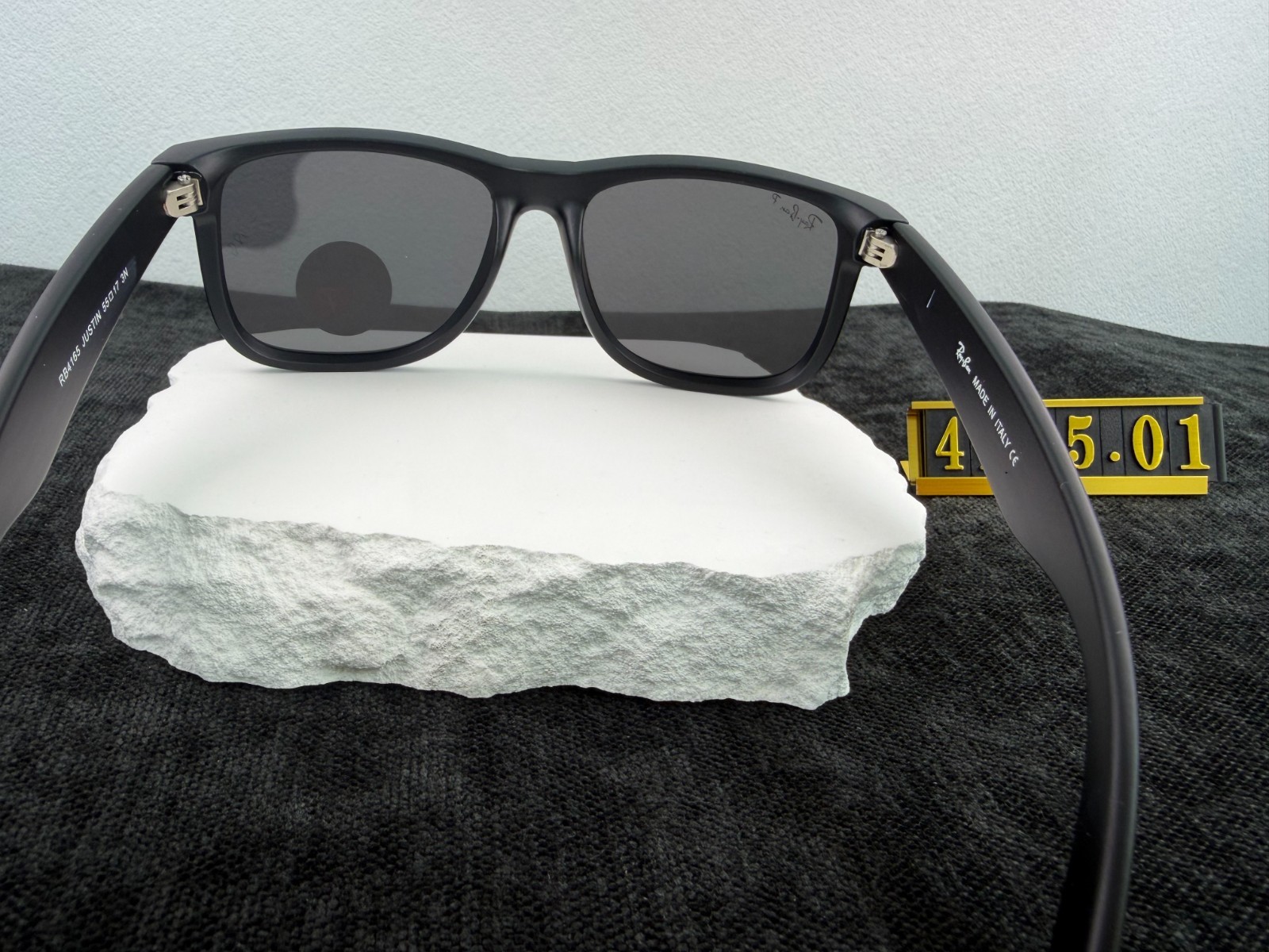 RAY-BAN RB4165 Justin Sunglasses Black Frame Polarized Grey Lens