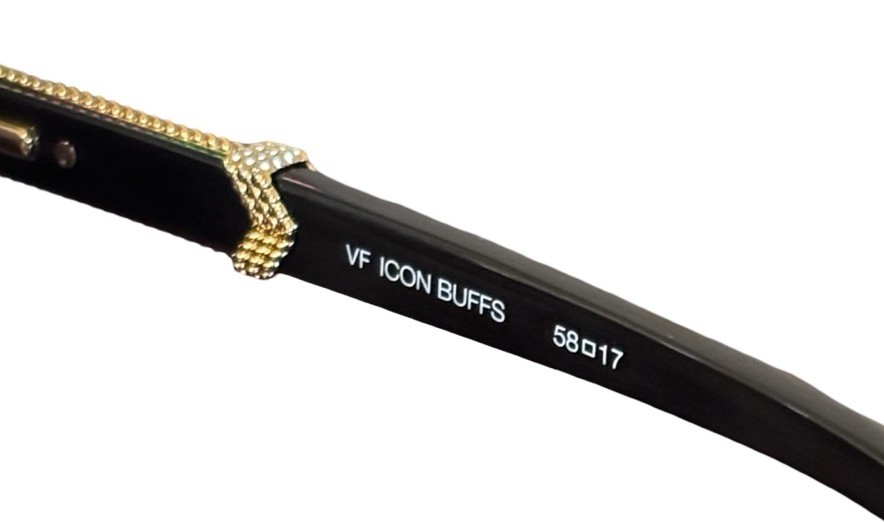 RIMLESS BLACK BUFFALO HORN SUNGLASSES with 24KT GOLD accents by Vintage Frames