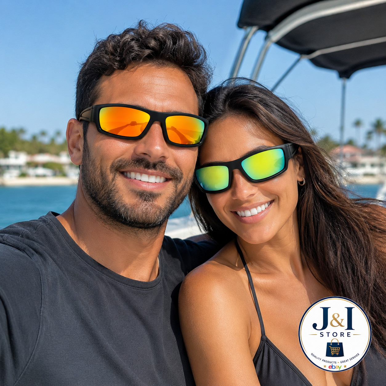 Premium Black Men’s 2 Pair Sunglasses with Mirror Lens