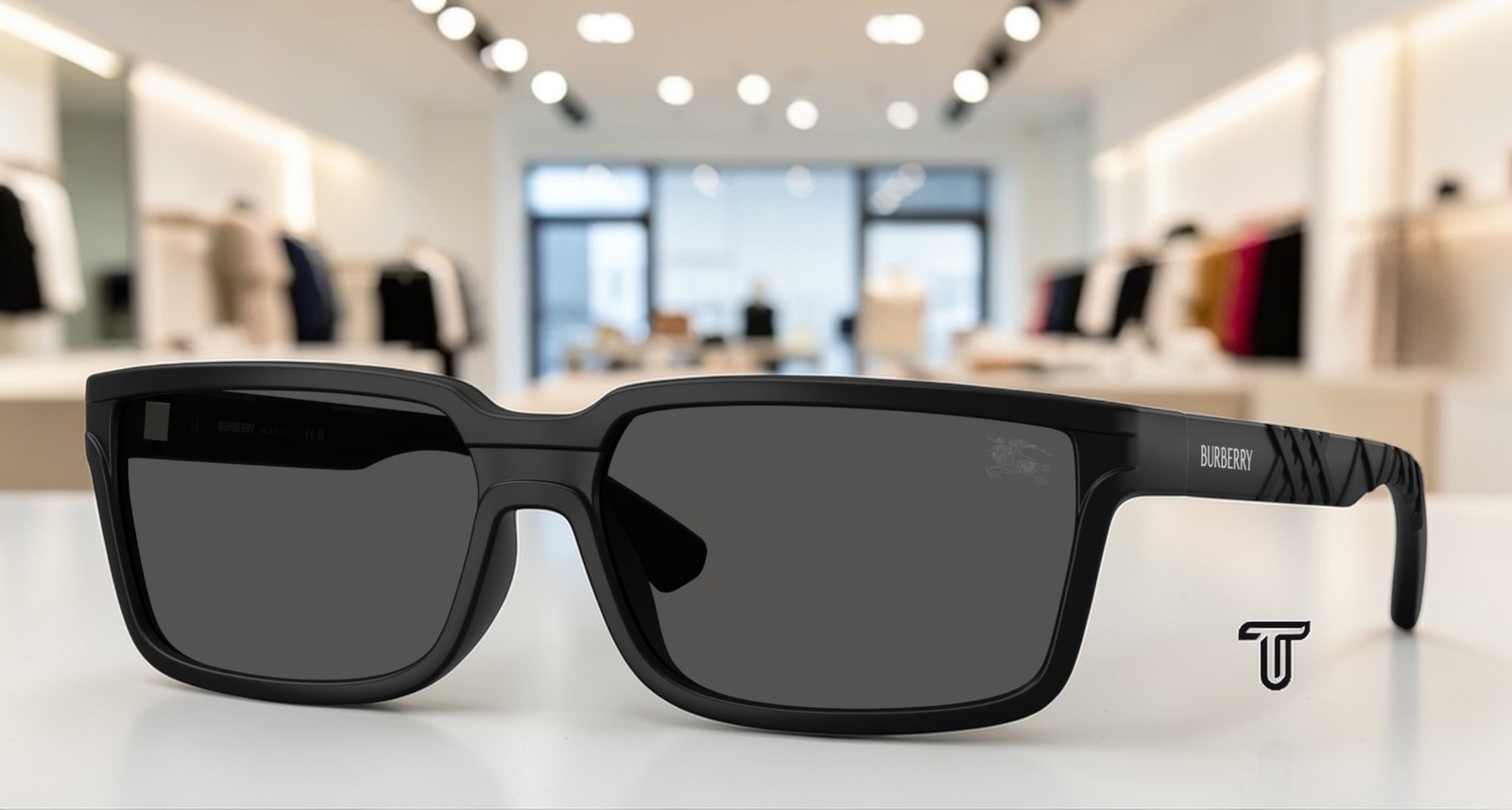 BURBERRY BE4495D 346487 Matte Black Dark Grey 61 mm Men’s Sunglasses