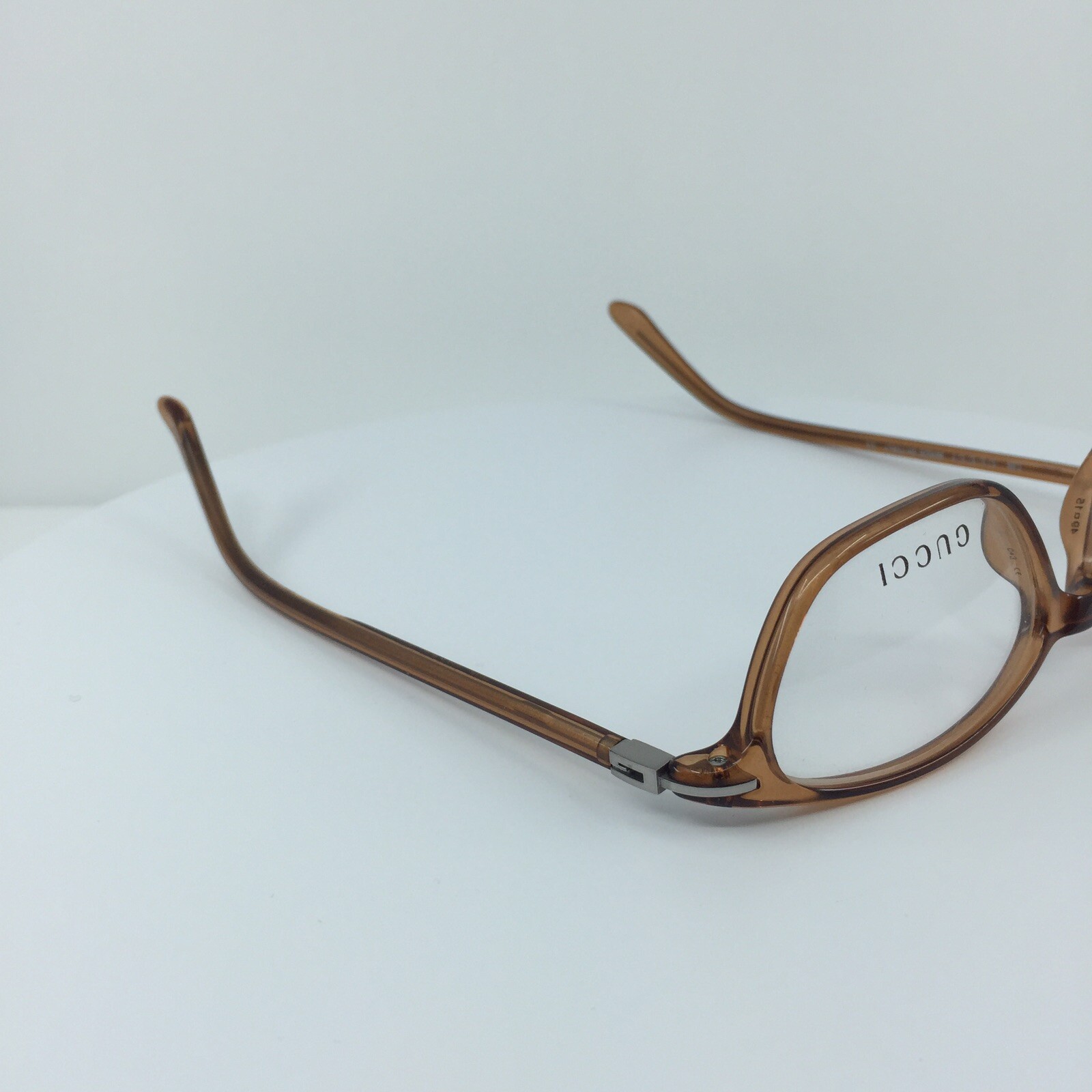 New Vintage GUCCI 2428 Eyeglasses GG 2428 C. 6UE Translucent Brown 49-15mm Italy