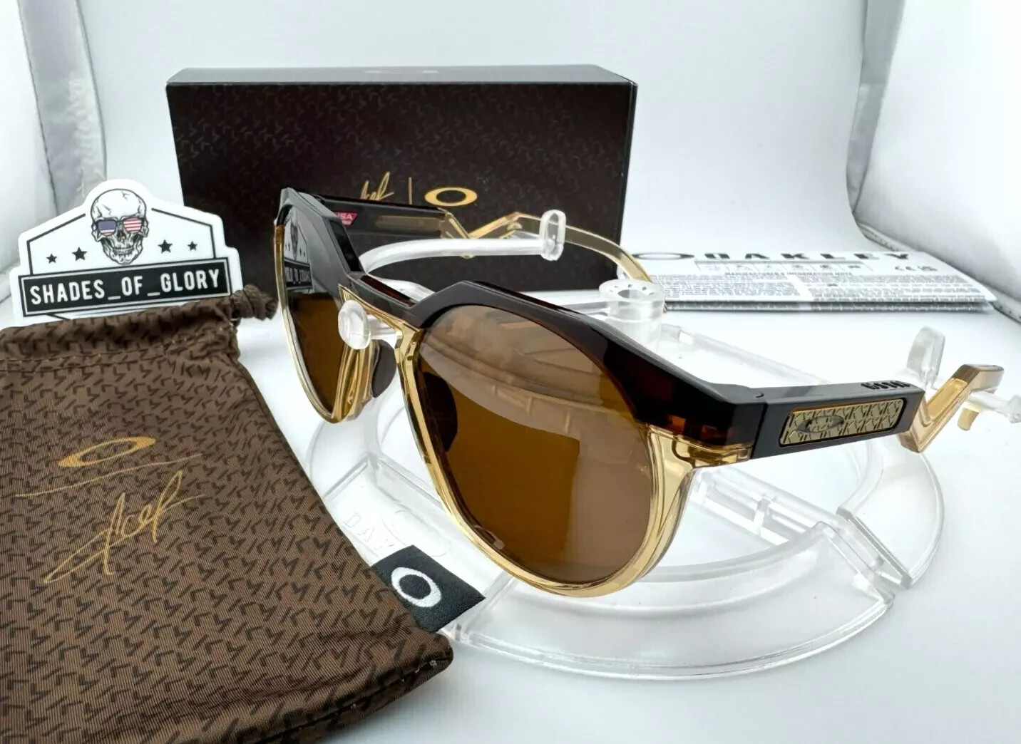 Oakley HSTN Mbappé Sunglasses OO9242-0752 Dark Amber W/ PRIZM Tungsten Lens