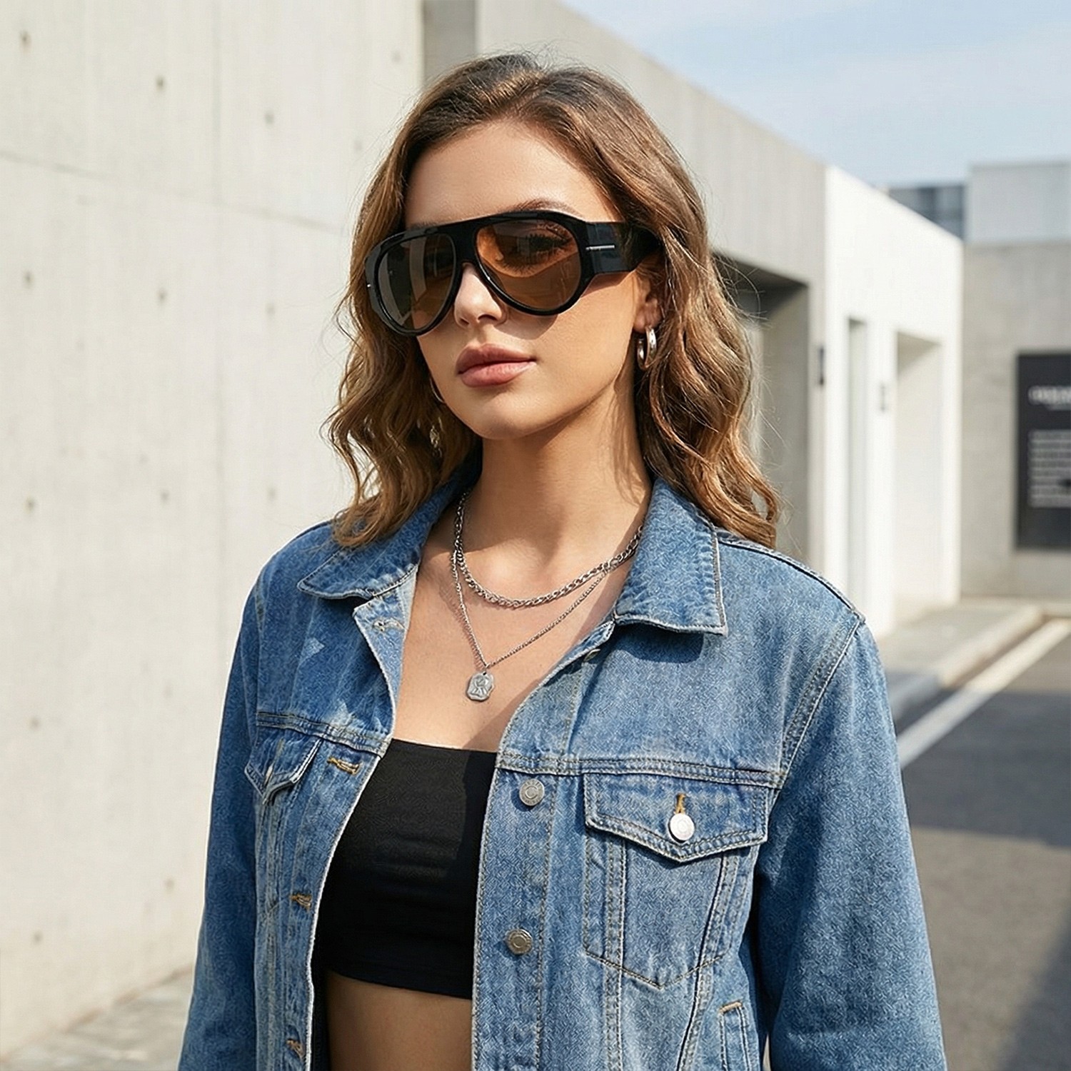 Oversized Retro Aviator Sunglasses Womens Mens 70s Classic Vintage Sun Glasses