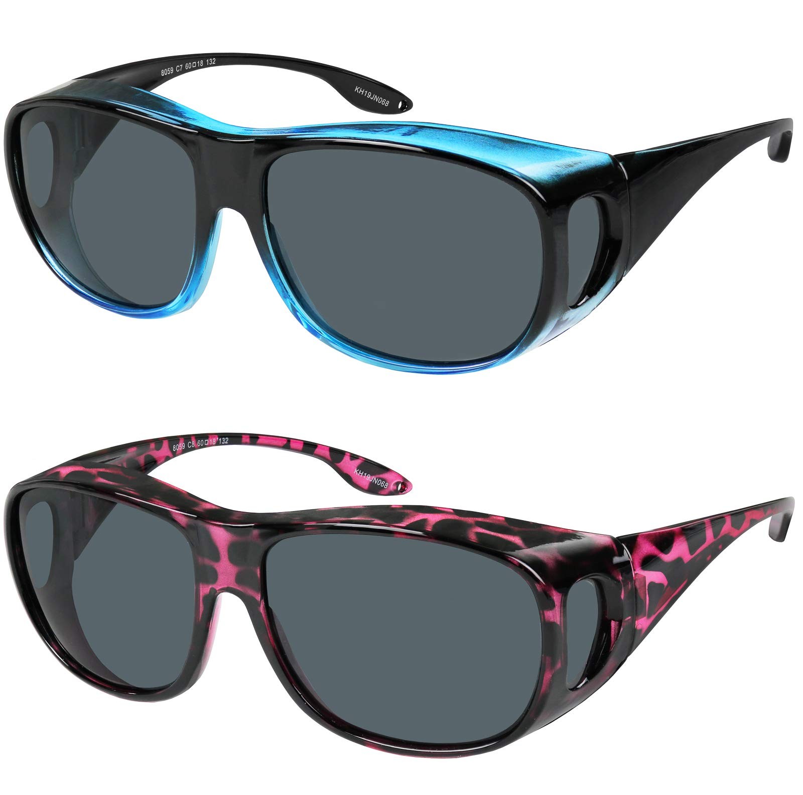 Yogo Vision Fit Over Wrap Sunglasses Polarized Lens Wear Over Eyeglasses 100% UV