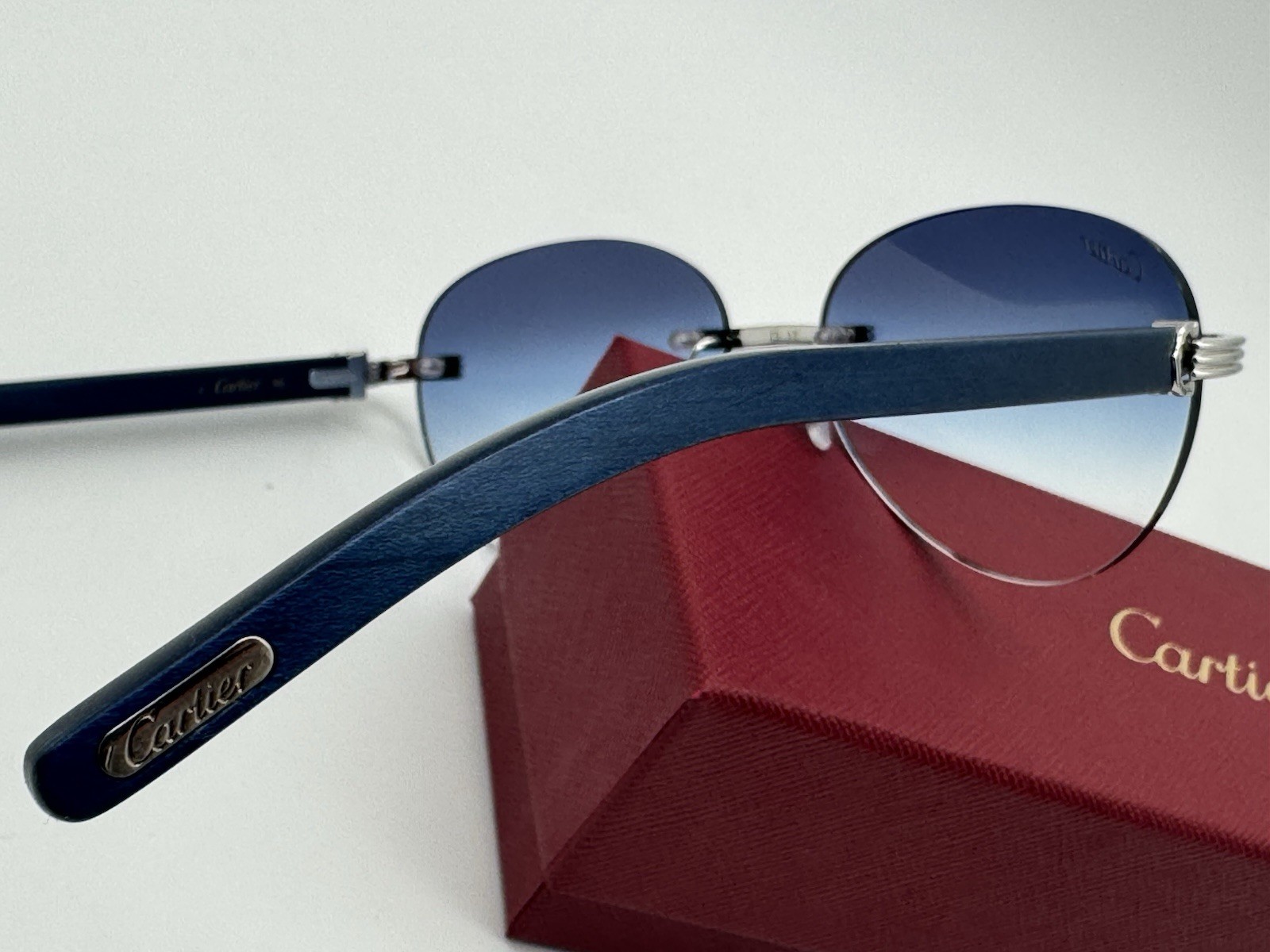 PREMIERE DE CARTIER C DECOR BLUE BUBINGA WOOD SUNGLASSES NEW 100% GENUINE ~$3625
