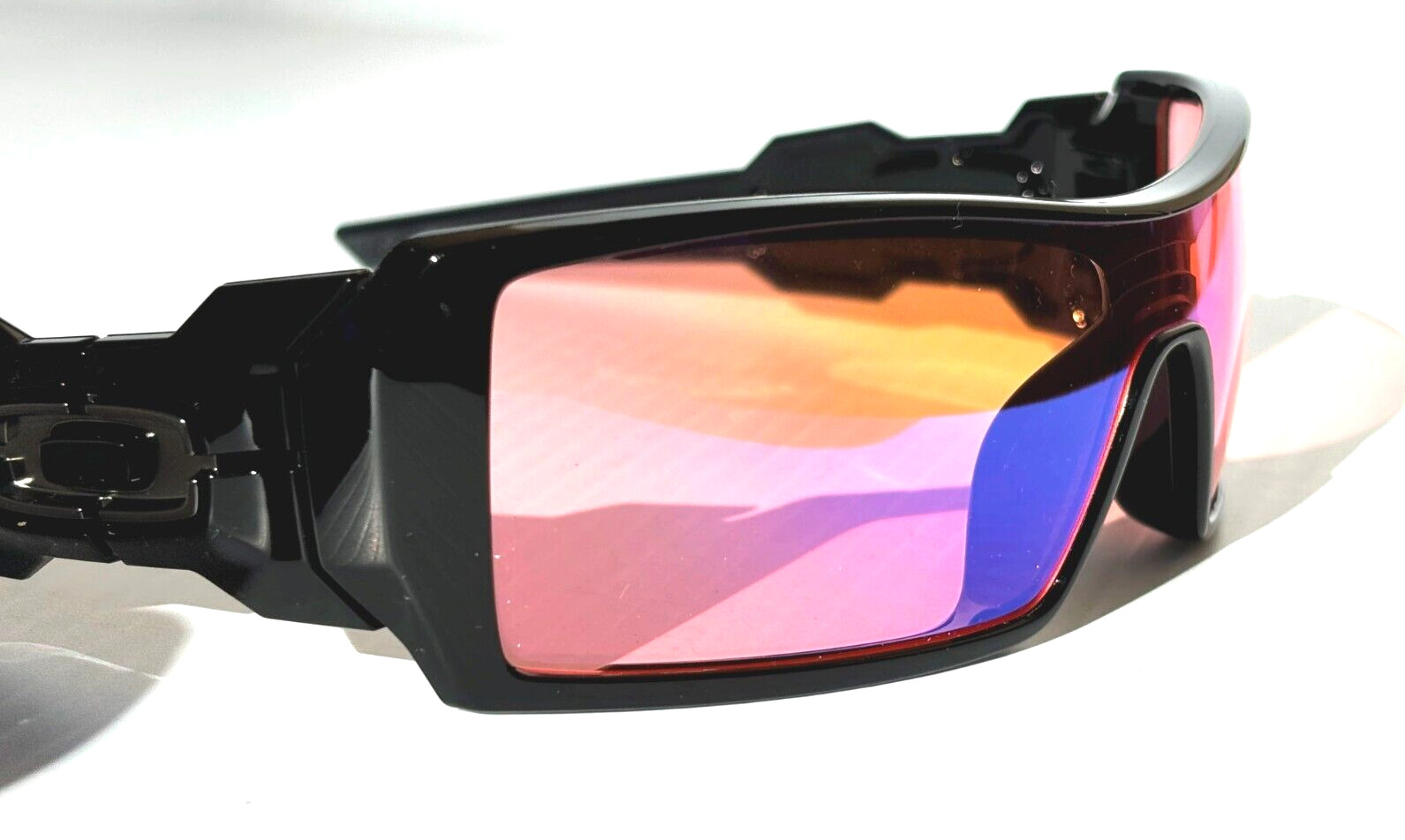 NEW Oakley OIL RIG Polished Black POLARIZED Galaxy HD Pink Lens Sunglass 9081