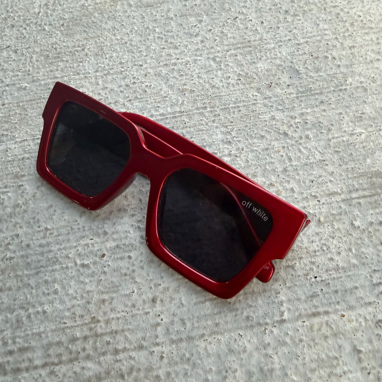 Off-White Virgil Rectangular Sunglasses in Red