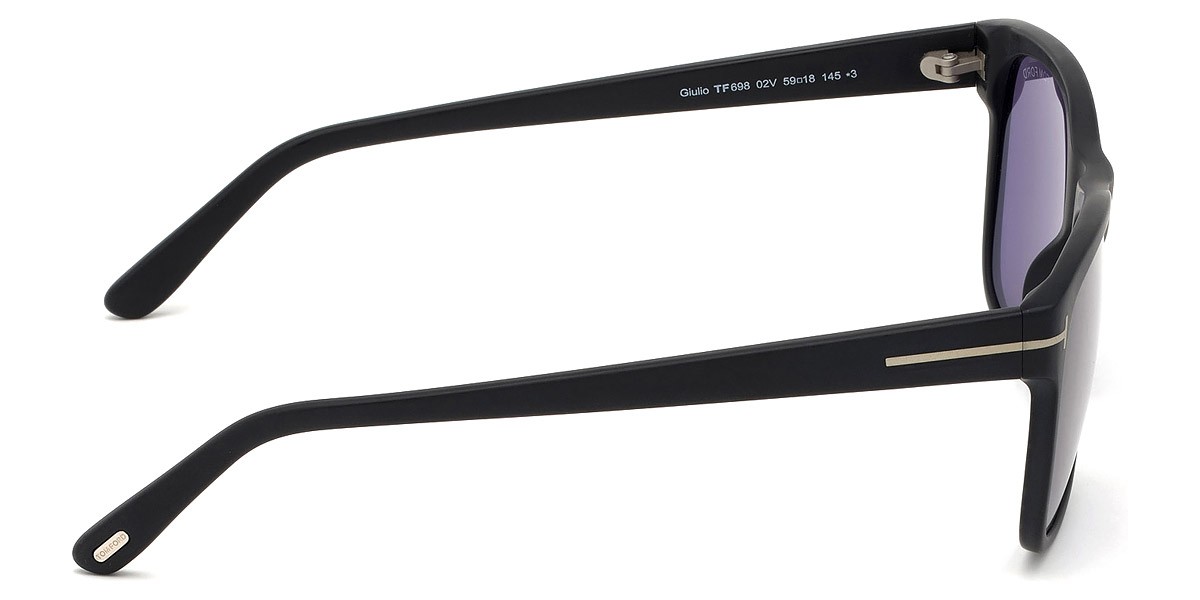 New Tom Ford Men Geometric Sunglasses FT0698 02V matte black /Blue Lens 59mm