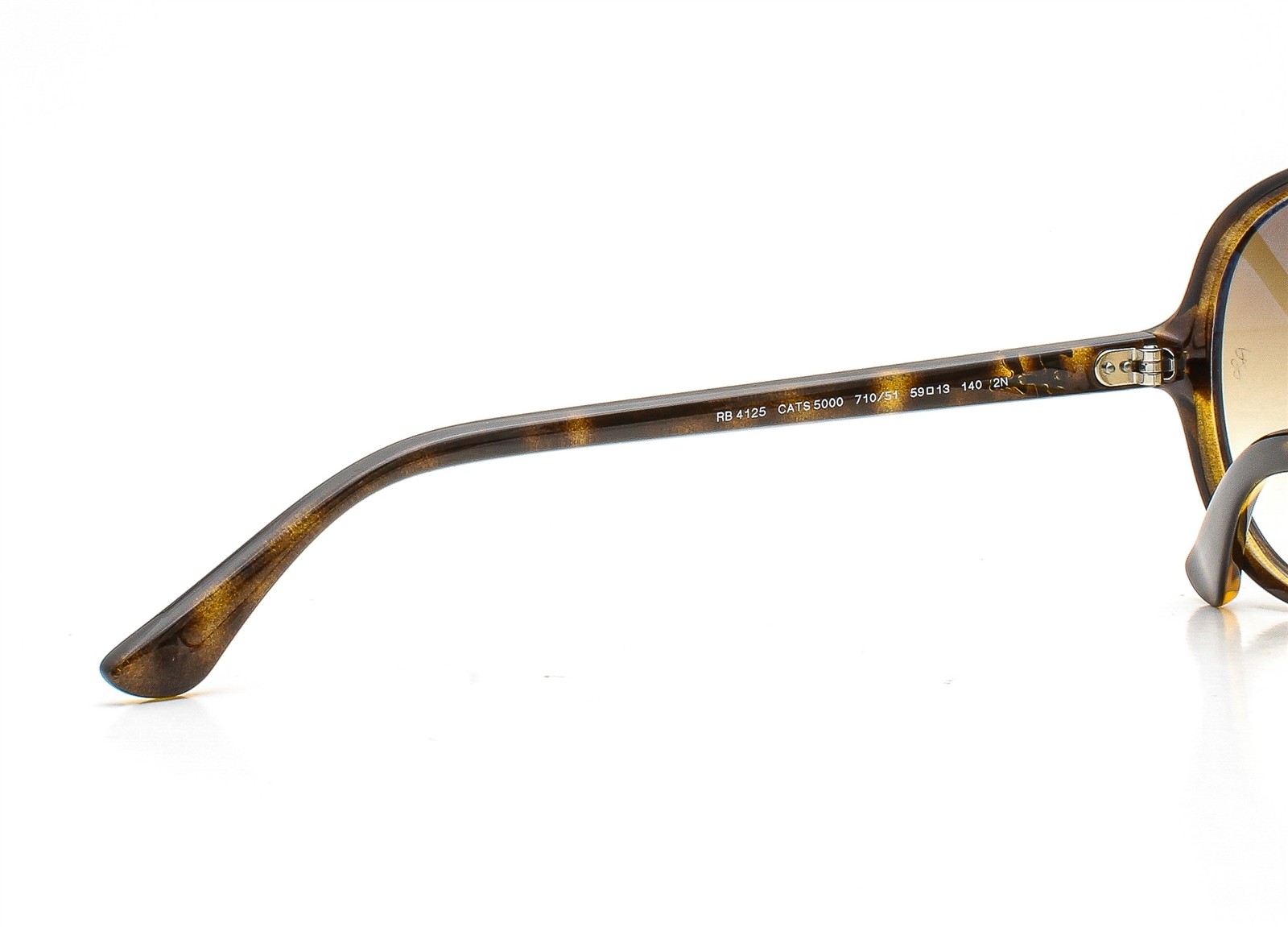 Ray-Ban Cats 5000 Sunglasses RB 4125 710/51 Light Havana Brown Glass Lens w/case