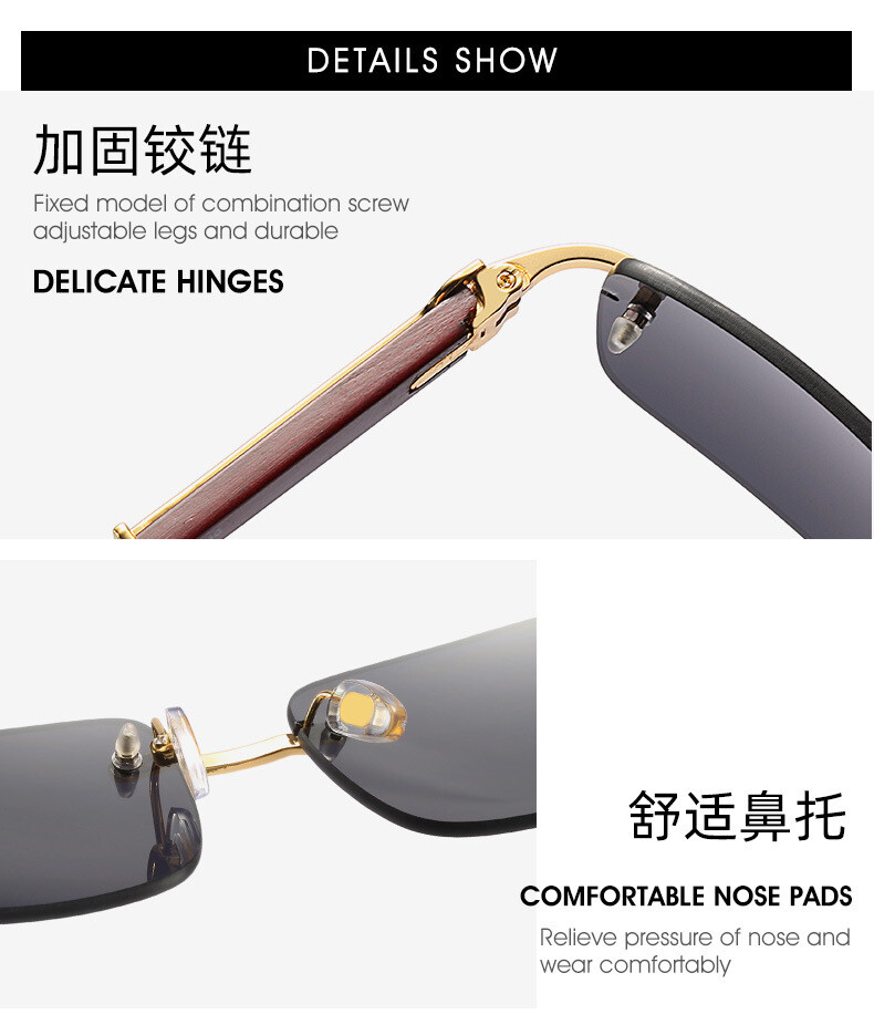 New Men Women Retro Vintage Designer Fashion Sunglasses Wood Gold none Frame 80s