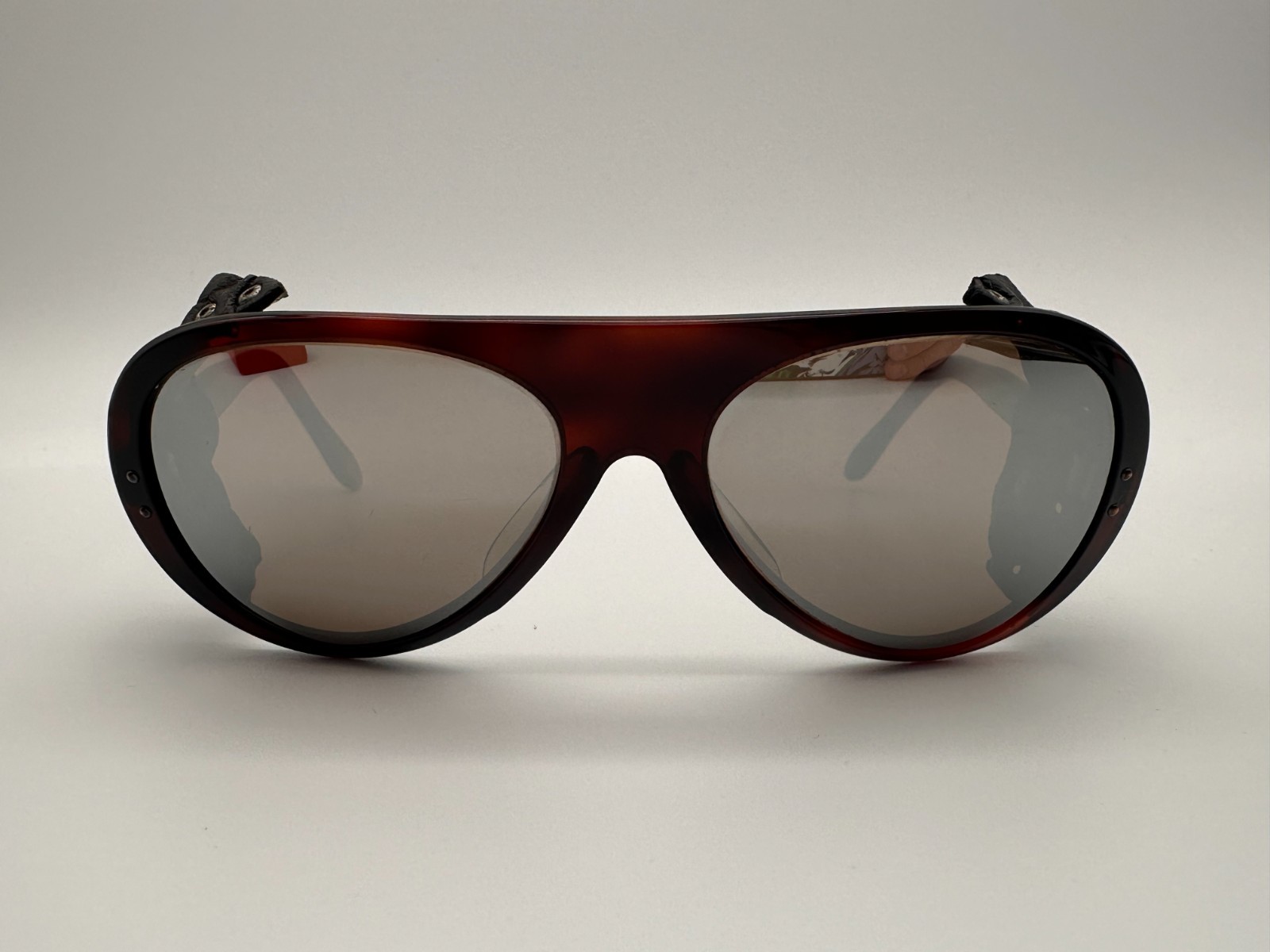 VTG CEBE Alpine Crafts Glacier Sunglasses Tortoise Leather Side Shield France