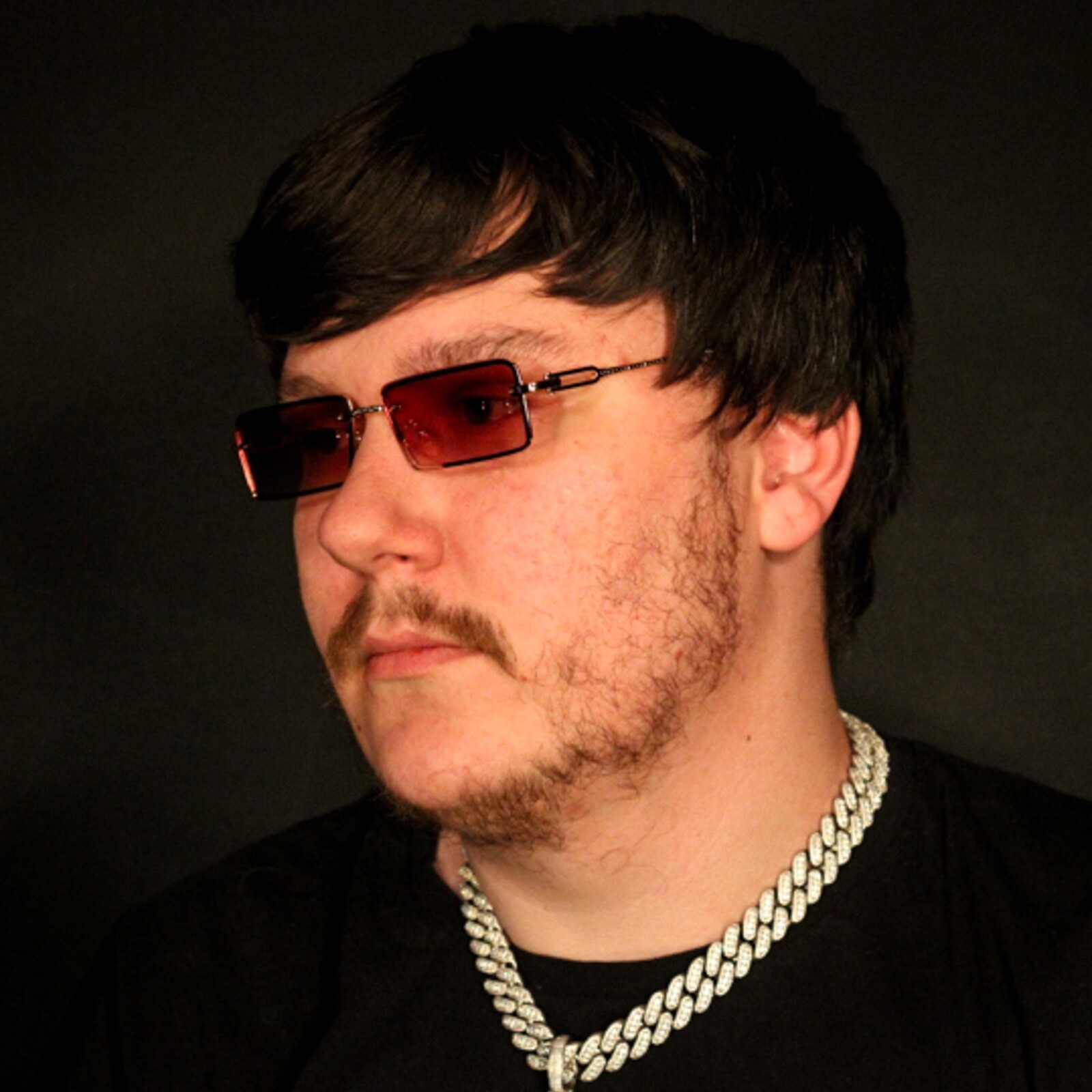 Mens Burgundy Gradient Tint Gold Frame Rimless Old School Hip Hop Sunglasses