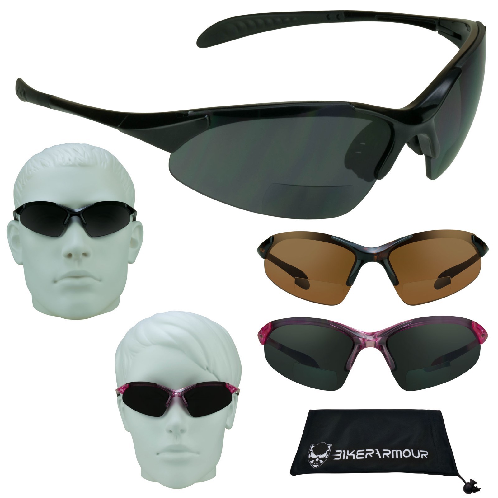 Dark Sport Bifocal Sun Reader Sunglasses Golf Cycling Glasses +1.5 2.0 2.5 3.0