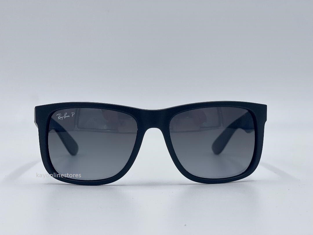 Ray Ban Justin Matte Black RB4165 622/T3 55mm Gradient Polarized Sunglasses New