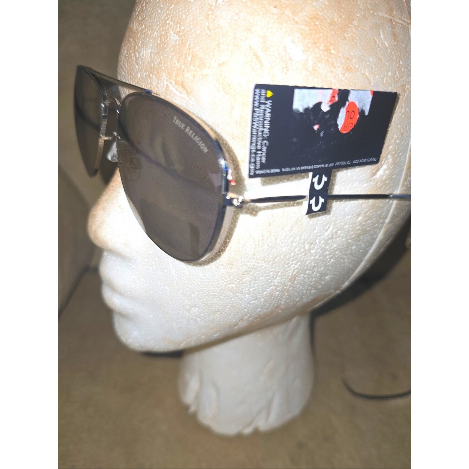 TRUE RELIGION Silver unisex AVIATOR SUNGLASSES NEW