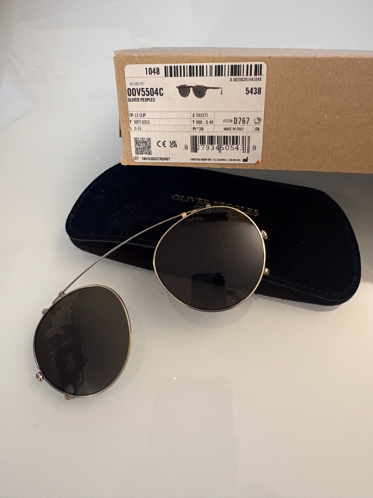 OLIVER PEOPLES TAKUMI TK-1 CLIP ON in Pewter/ Blue MSRP$277 clip on only