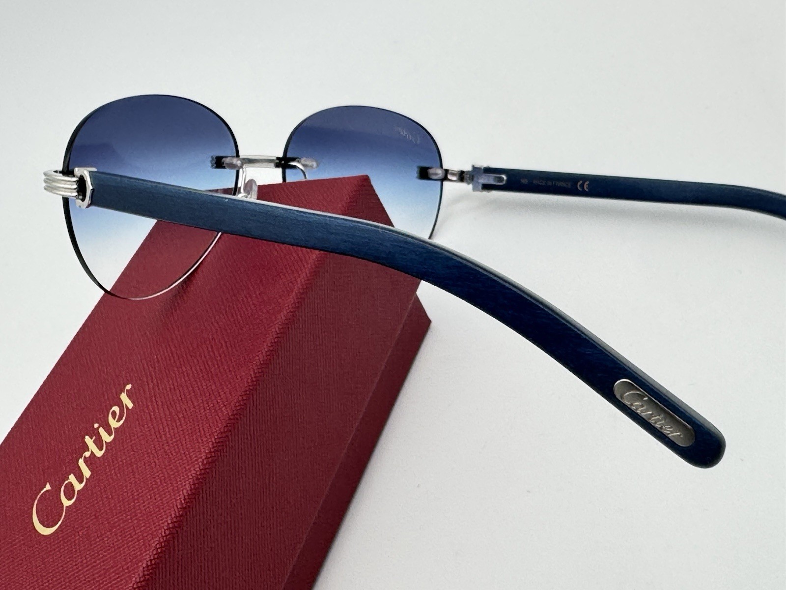 PREMIERE DE CARTIER C DECOR BLUE BUBINGA WOOD SUNGLASSES NEW 100% GENUINE ~$3625