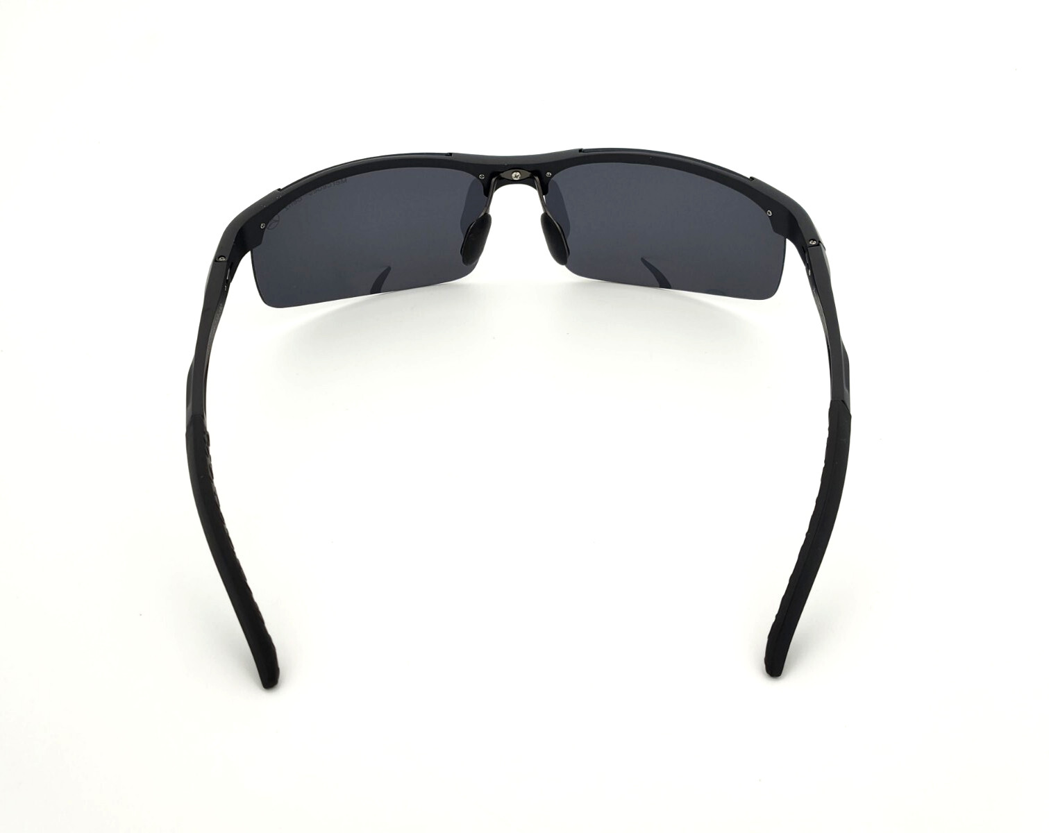 Polarized Mercedes Benz Flex Arm Metal Sports Rimless Sunglasses Black Smoke MB1