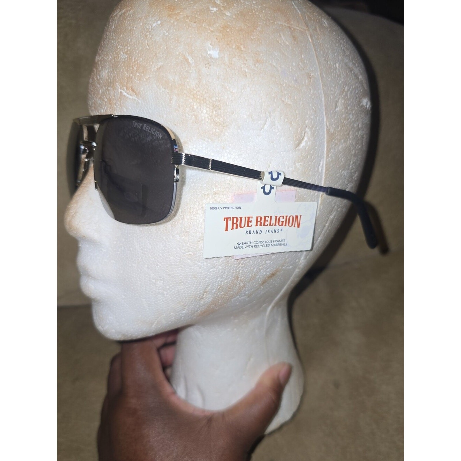 True Religion Sunglasses Silver Frame with Mirro Lenses NWT