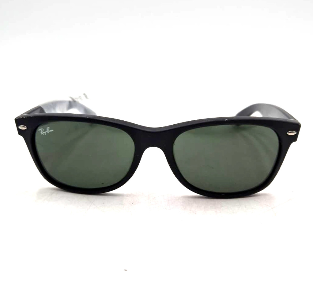 Ray-Ban RB2132 Black Rubber Frame Black Lens New Wayfarer Sunglasses